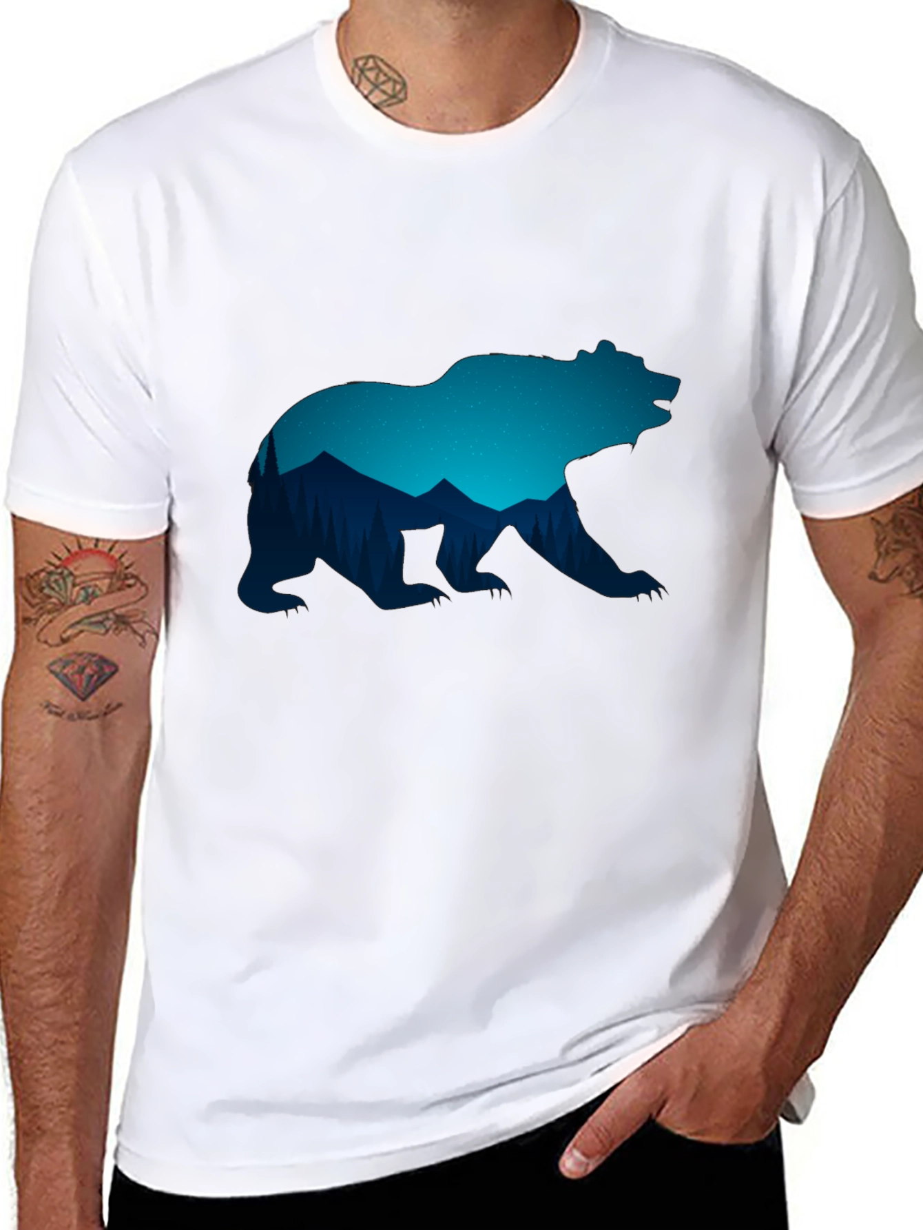 Bear Silhouette Graphic T-Shirt