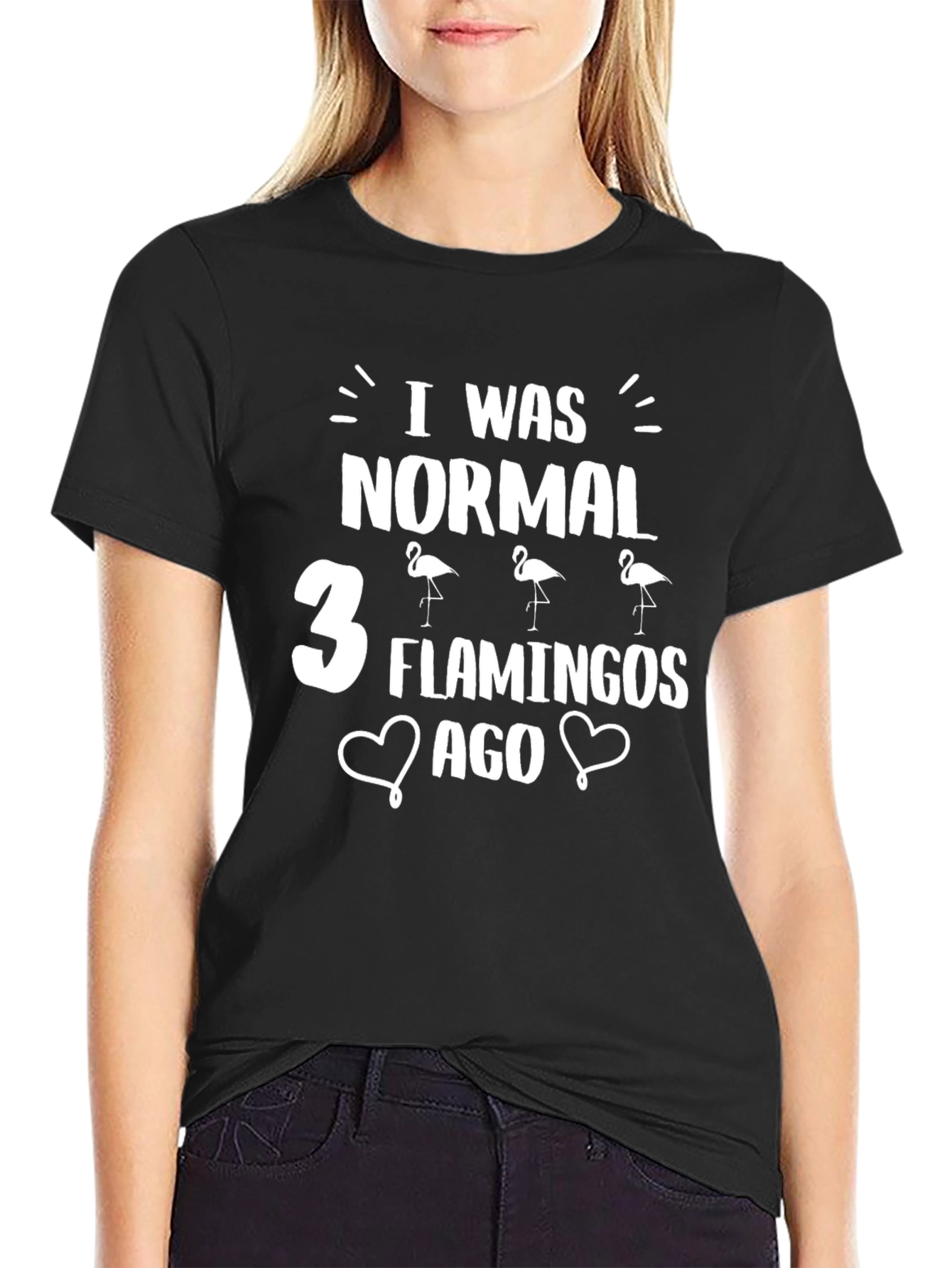 Funny Flamingo Graphic T-Shirt - I Was Normal