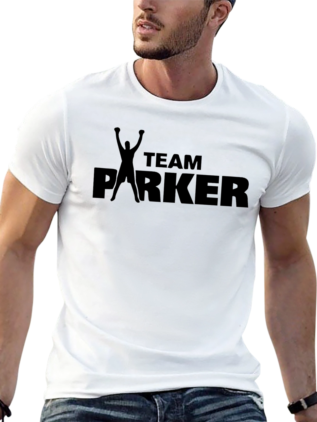 Team Parker Graphic Print Mens Black T-Shirt