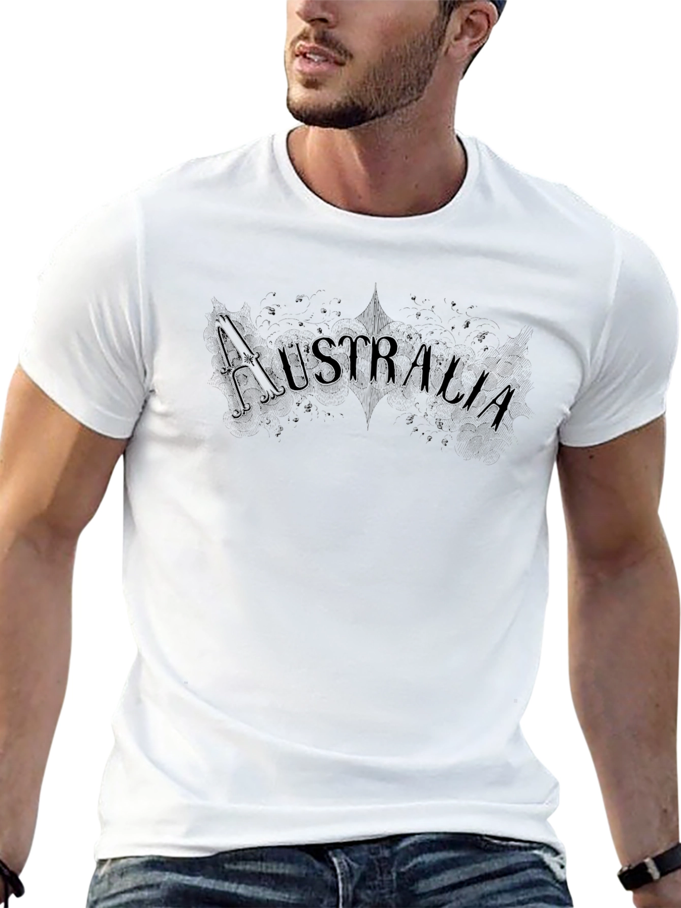 Australia Graphic Print Black T-Shirt