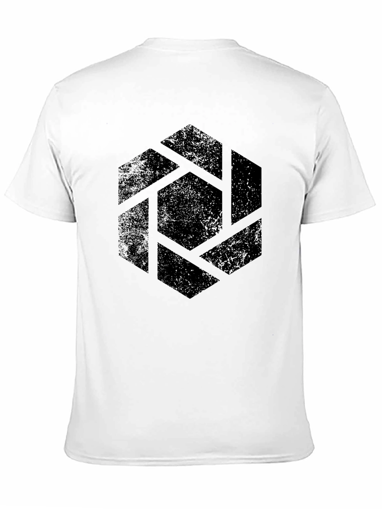 Abstract Hexagon Graphic Black T-Shirt