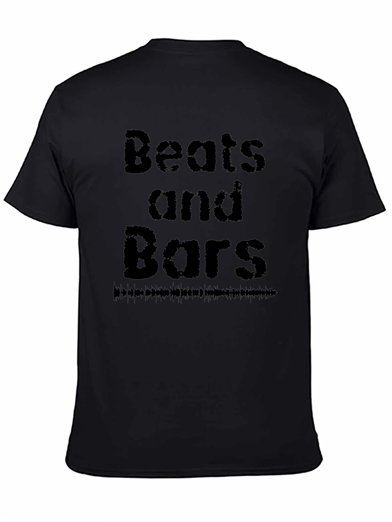 Beats and Bars Graphic Tee - Black Cotton T-Shirt