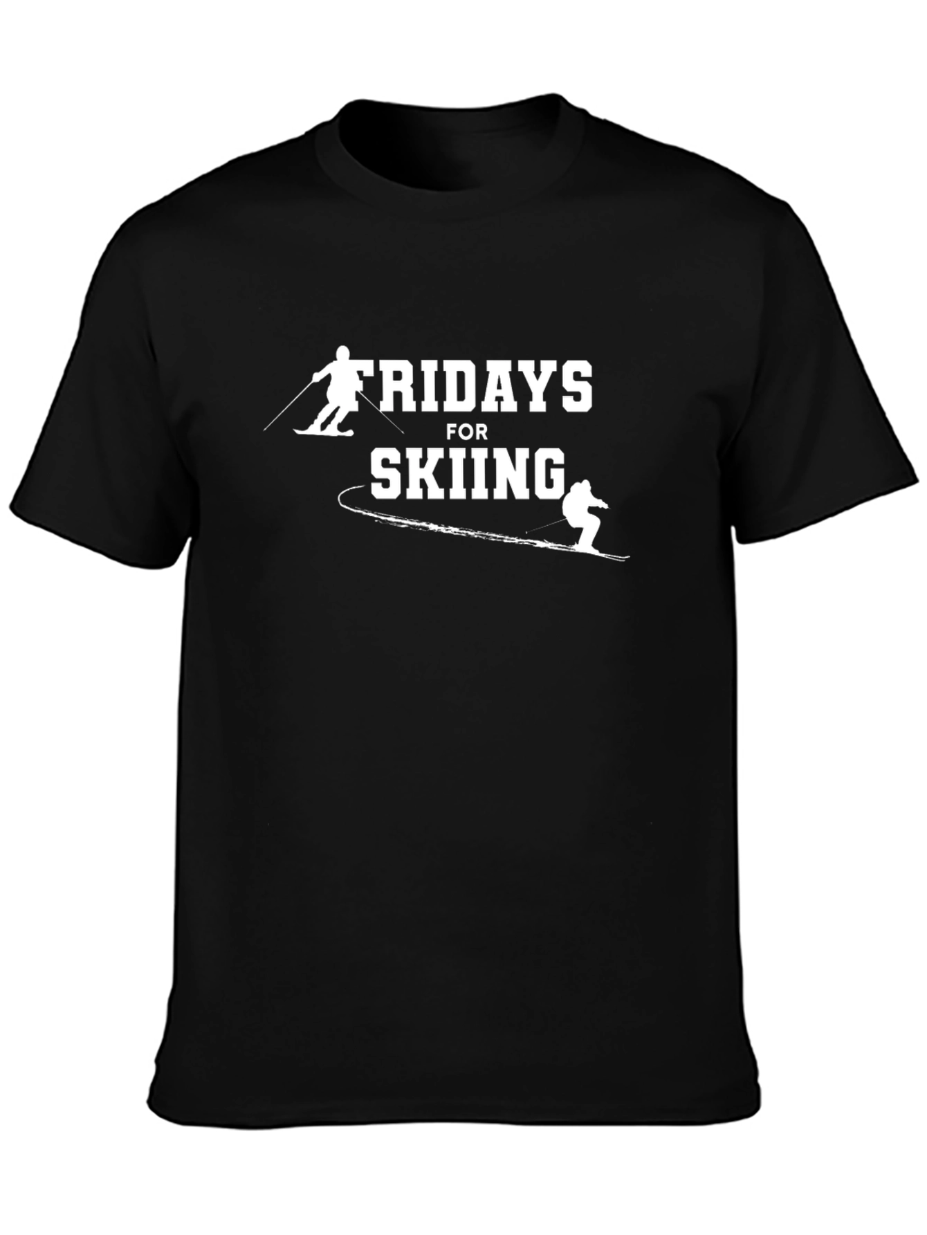 Fridays for Skiing Black Graphic Tee