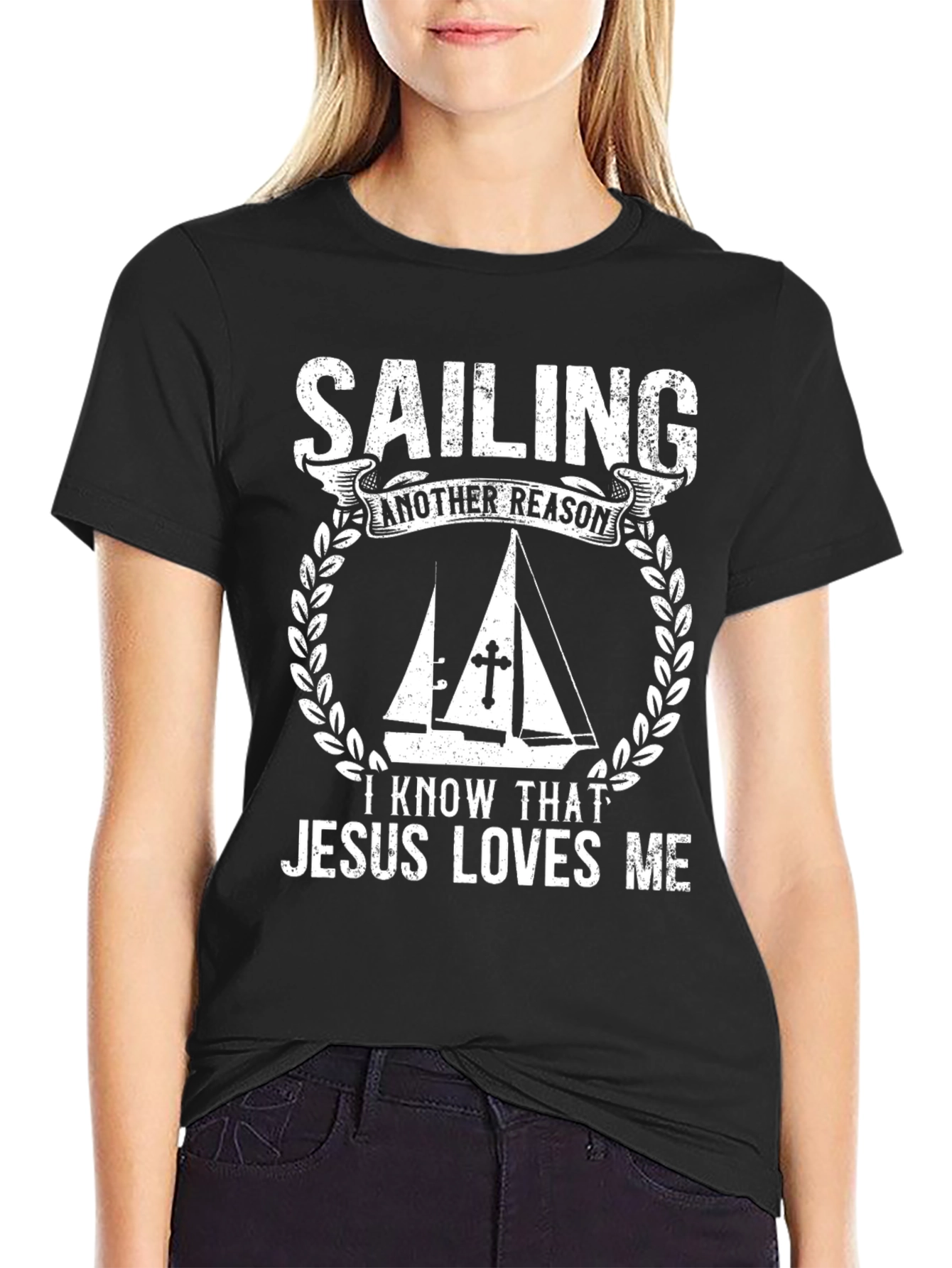 Sailing Jesus Loves Me Graphic T-Shirt