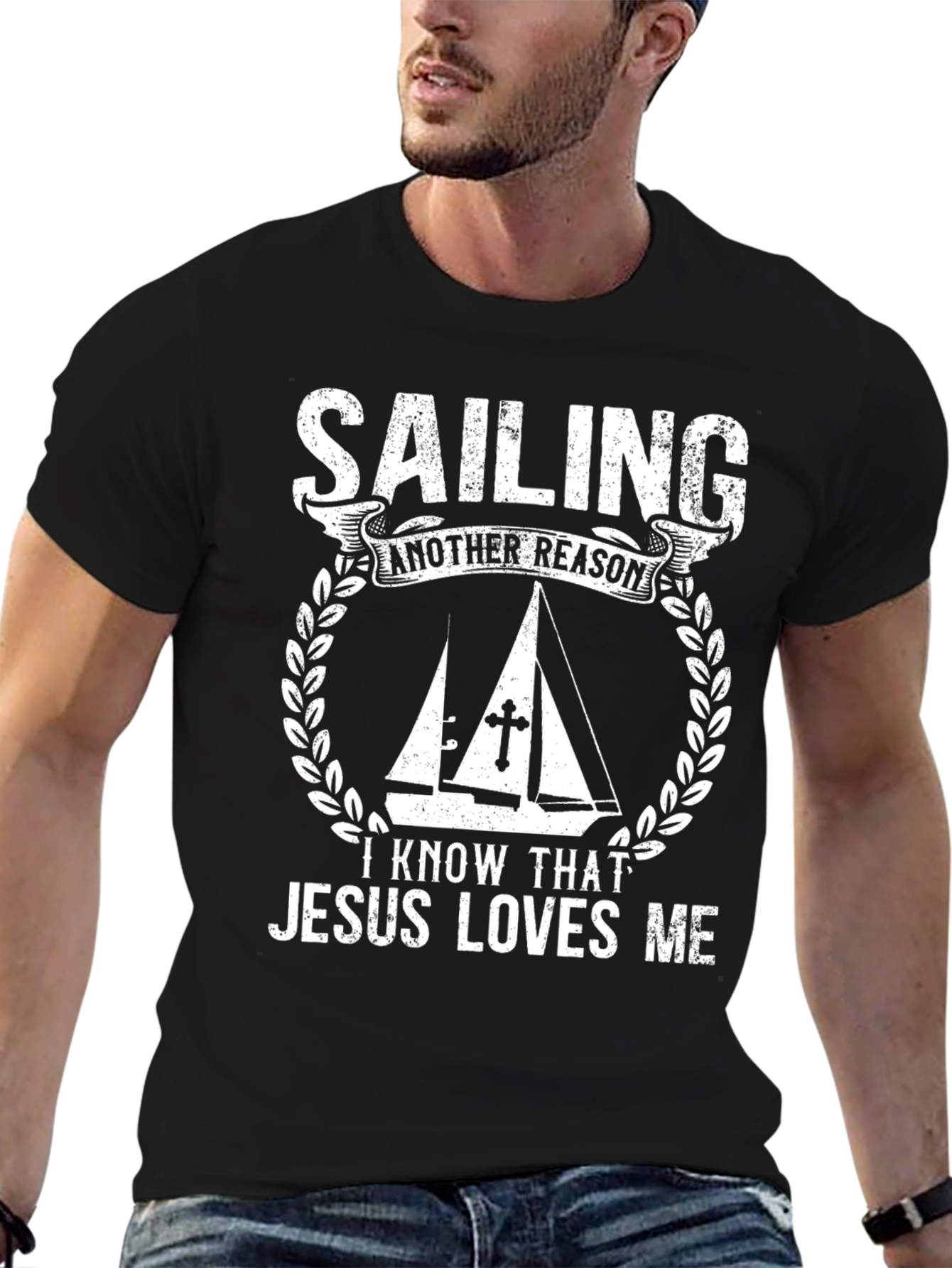 Sailing Jesus Loves Me Graphic T-Shirt