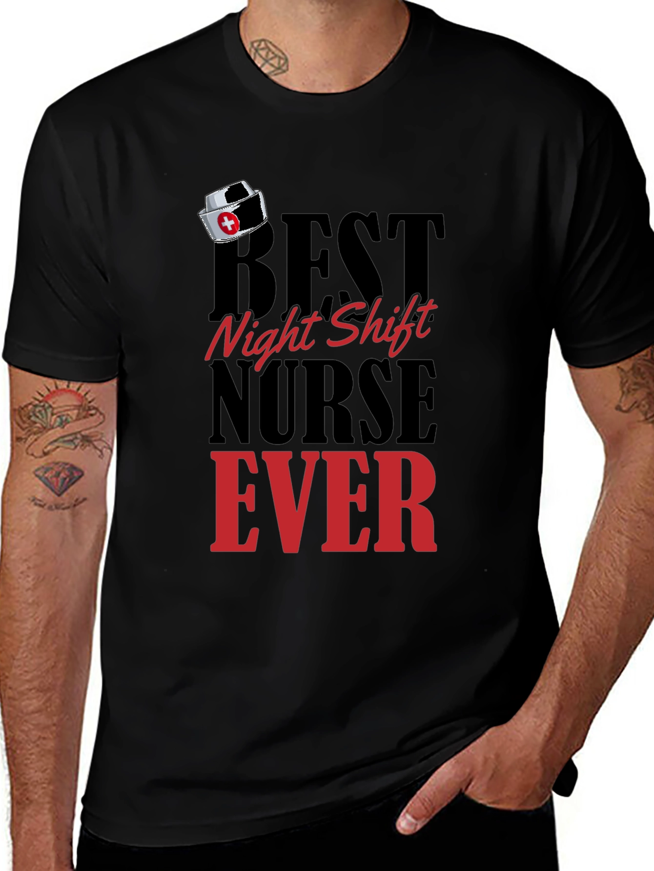 Best Night Shift Nurse Ever Black T-Shirt
