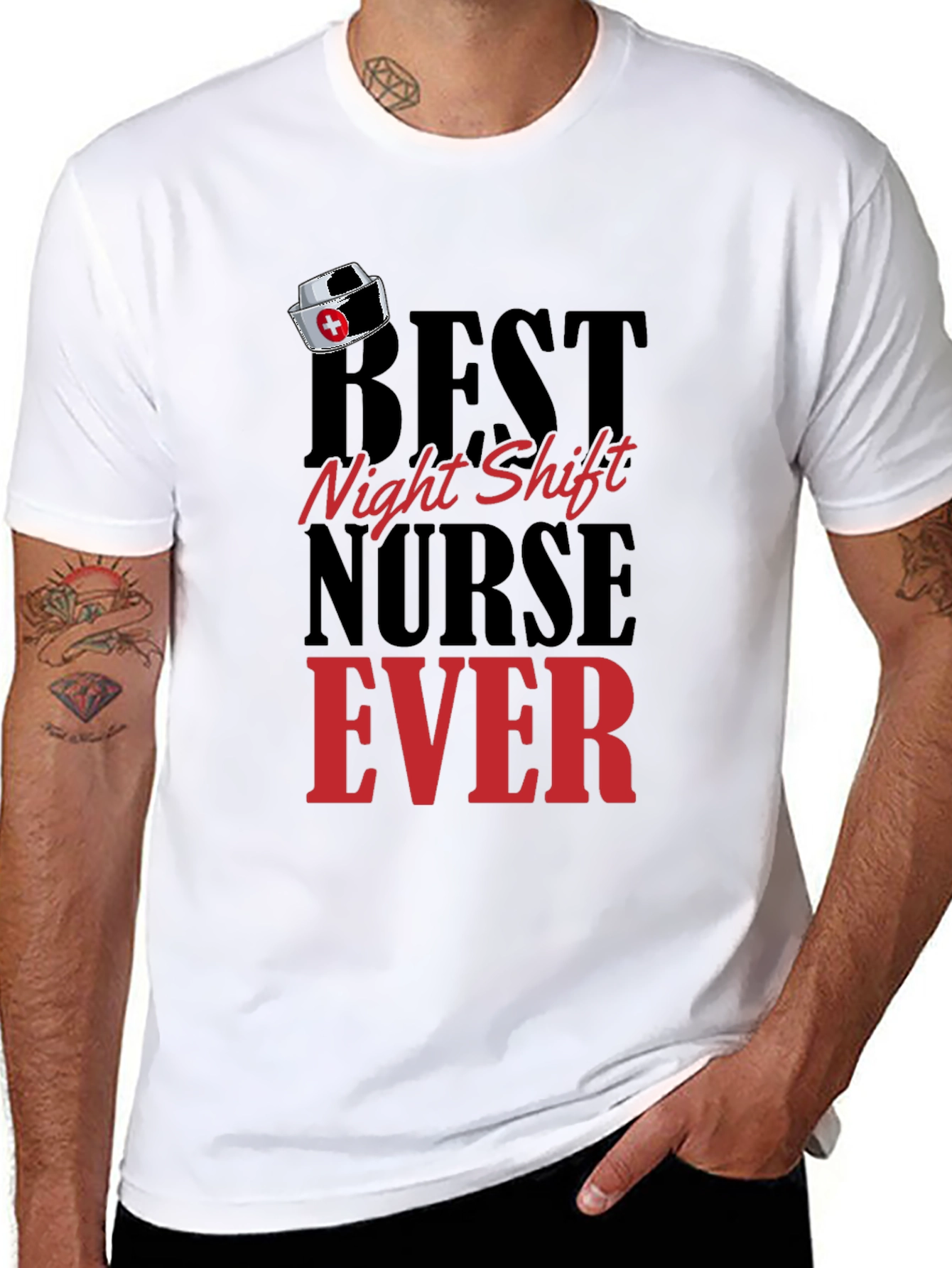 Best Night Shift Nurse Ever Black T-Shirt
