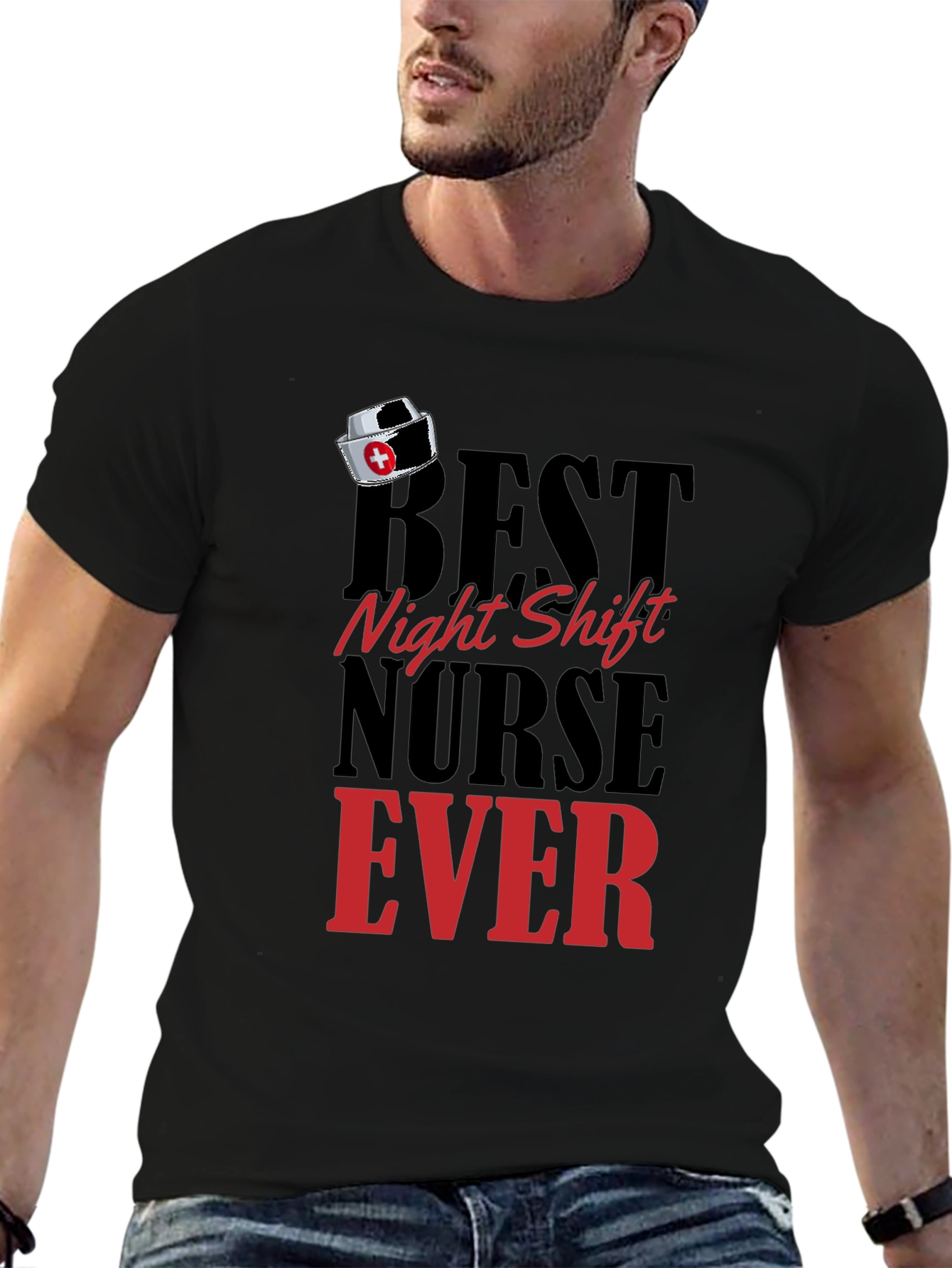 Best Night Shift Nurse Ever Black T-Shirt