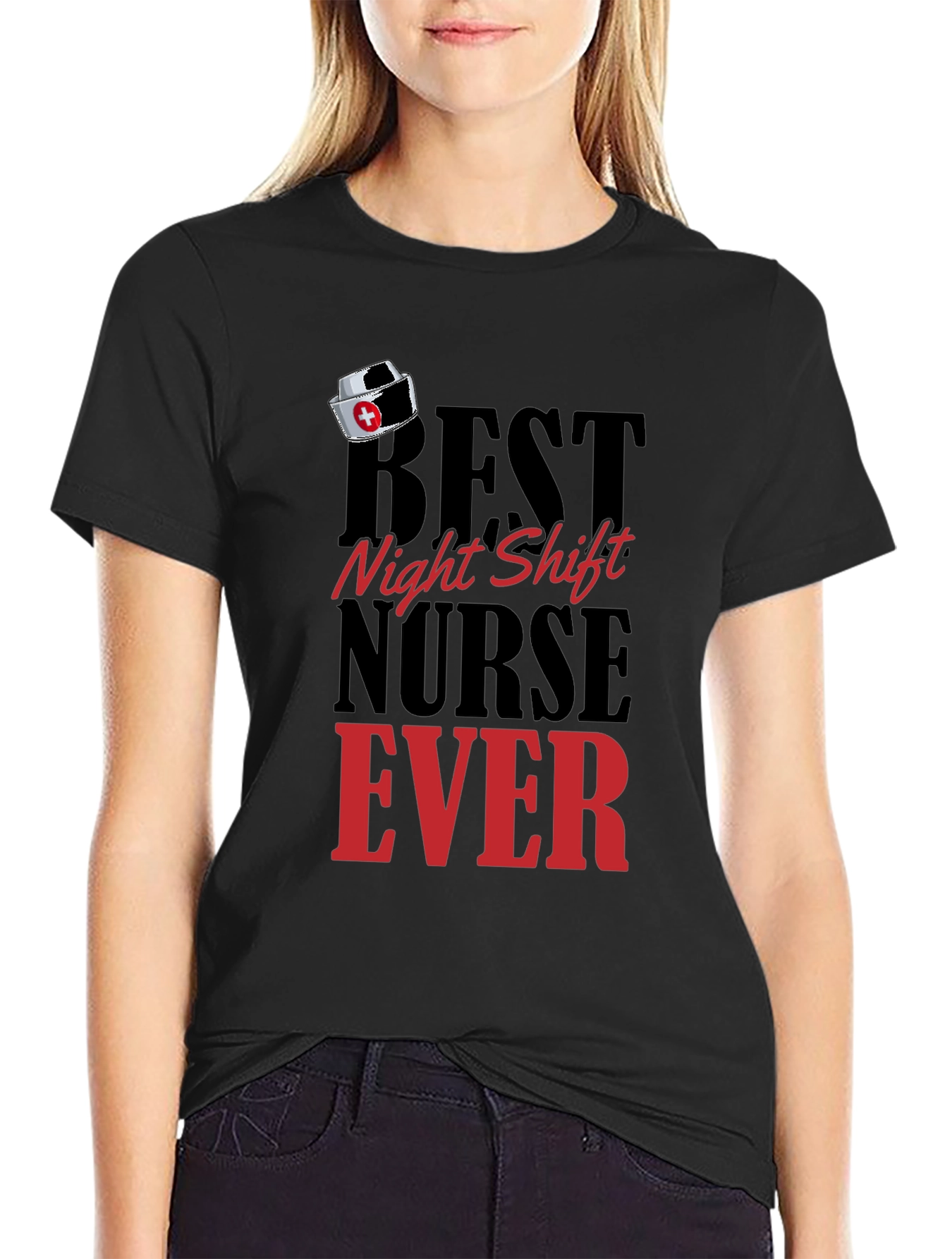 Best Night Shift Nurse Ever Black T-Shirt