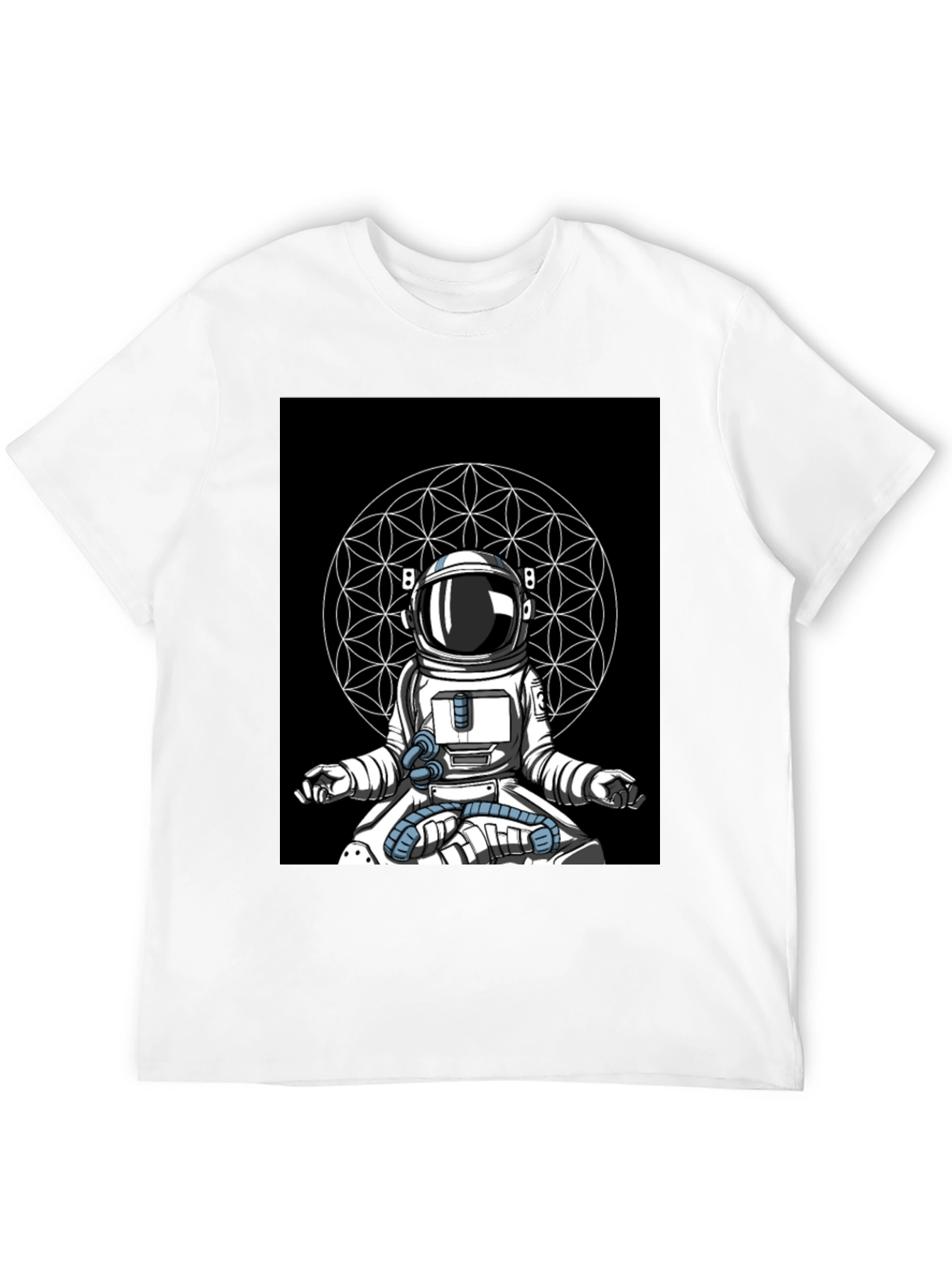 Meditating Astronaut T-Shirt - Black