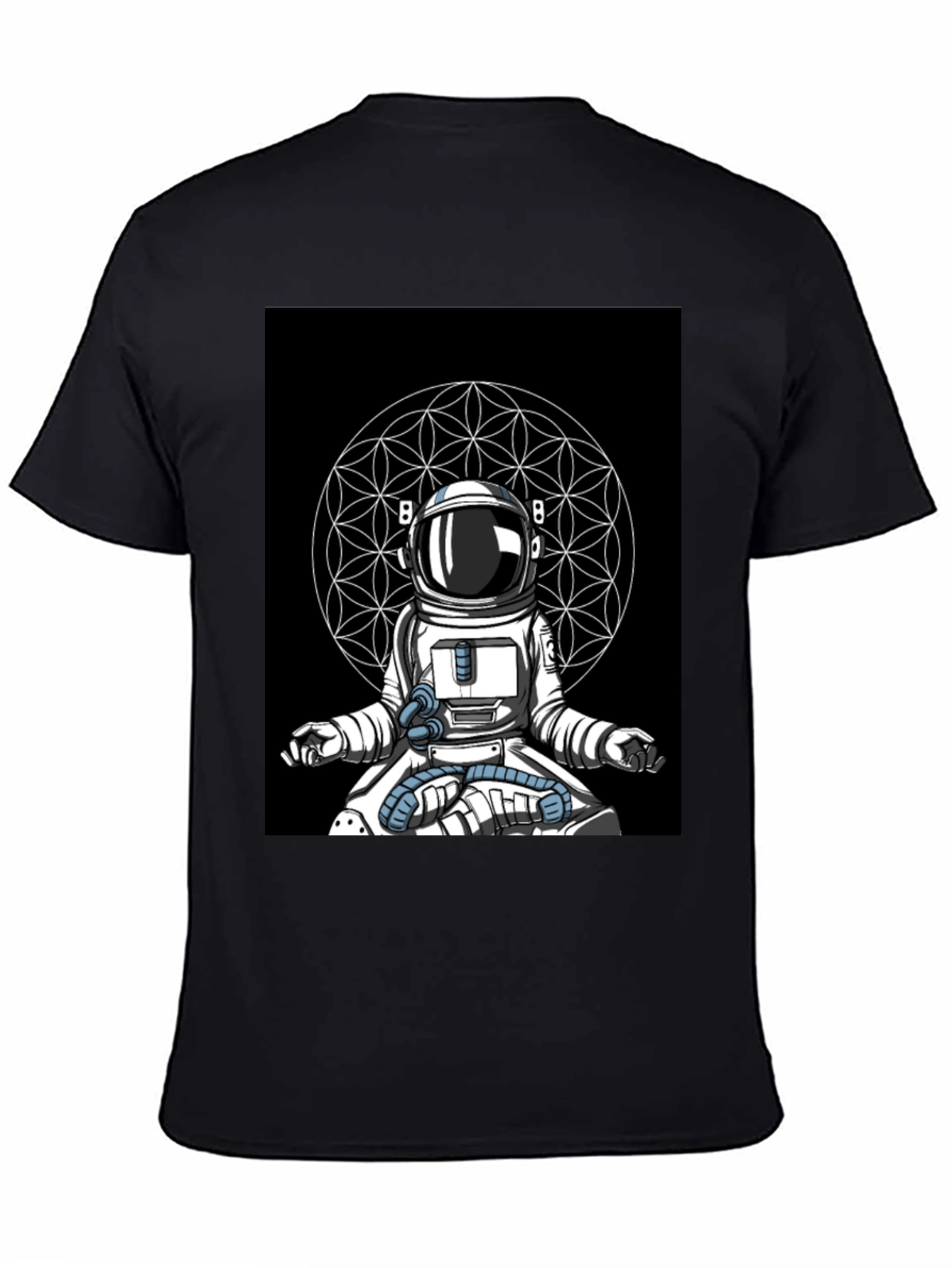 Meditating Astronaut T-Shirt - Black