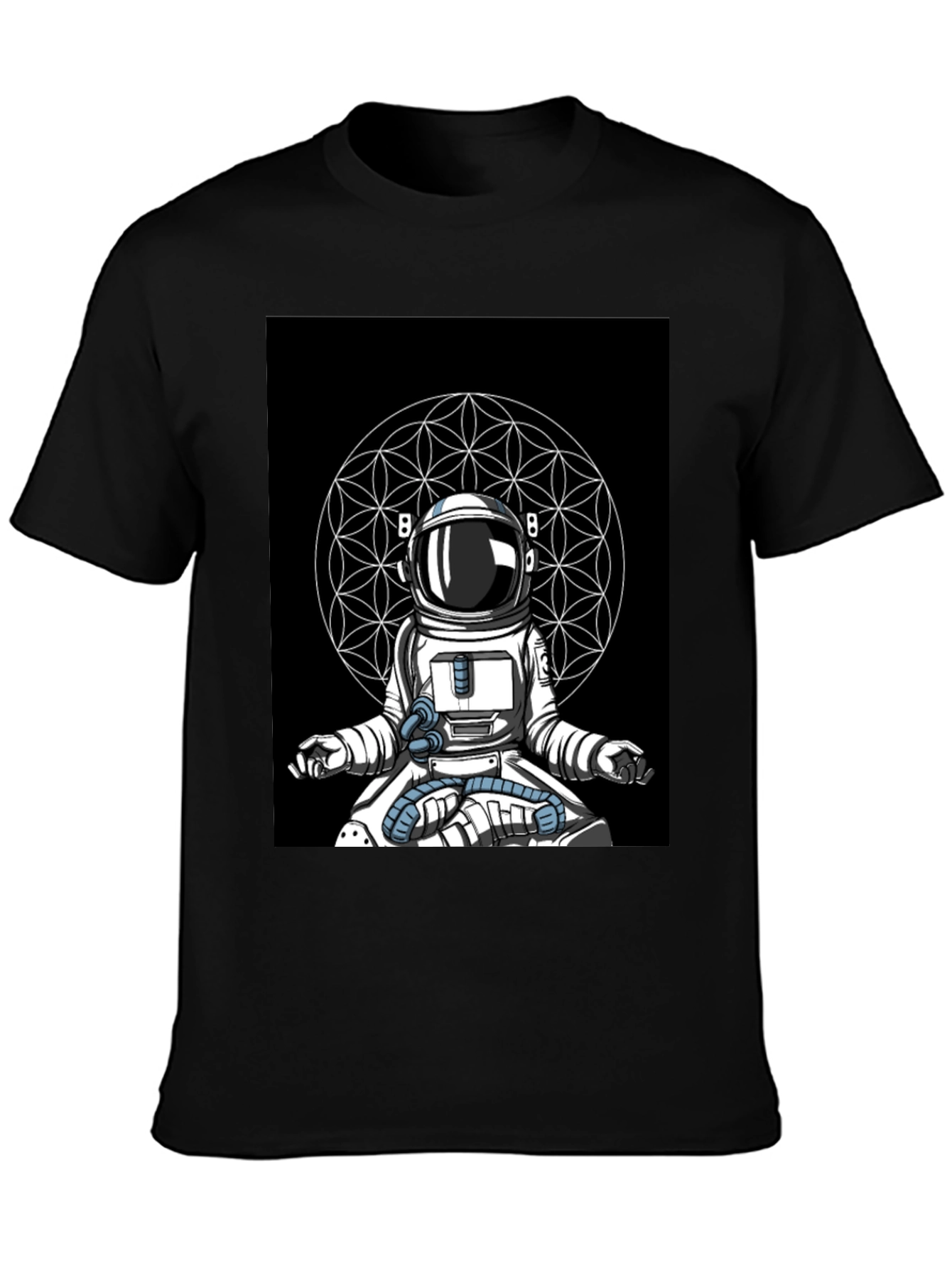Meditating Astronaut T-Shirt - Black