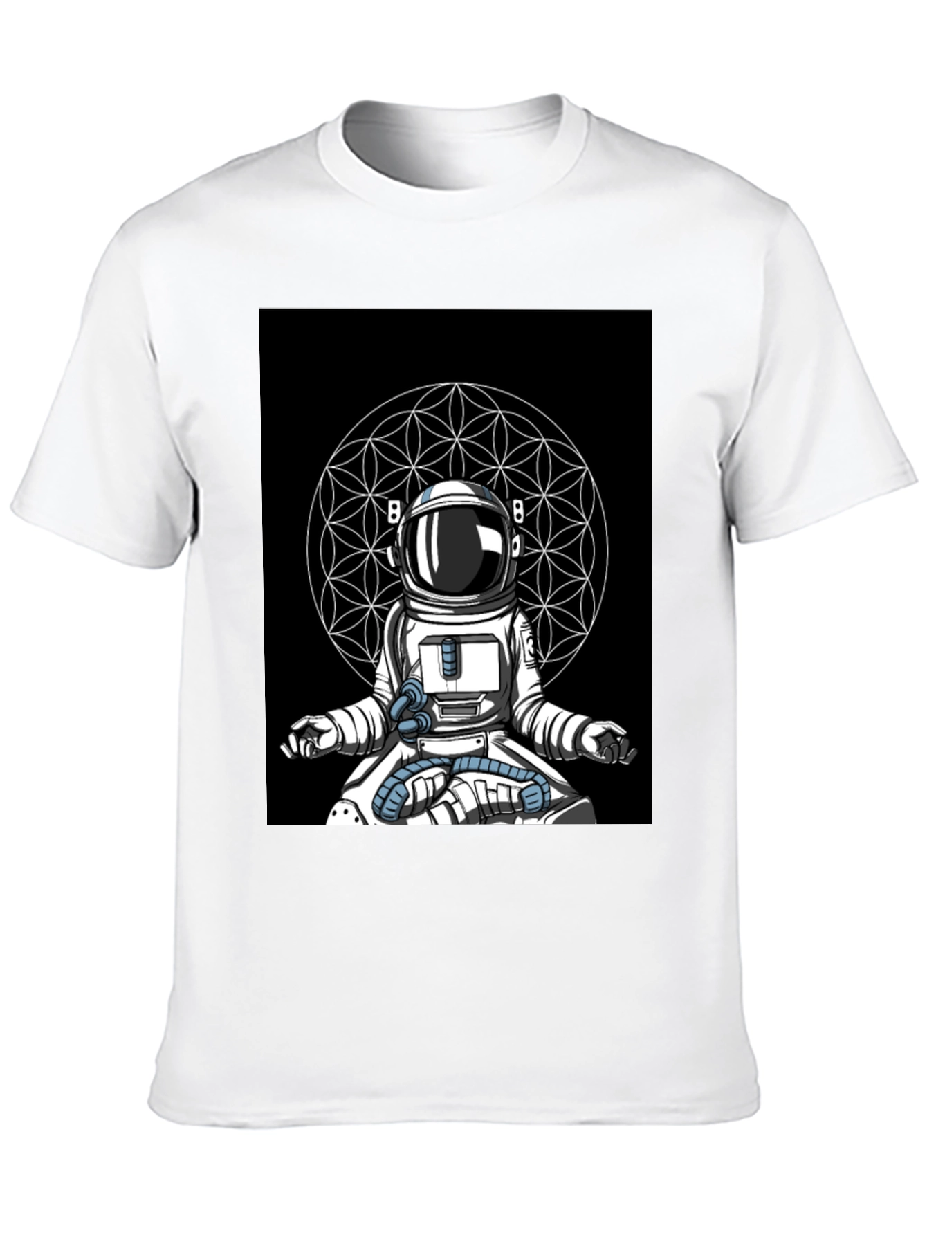 Meditating Astronaut T-Shirt - Black
