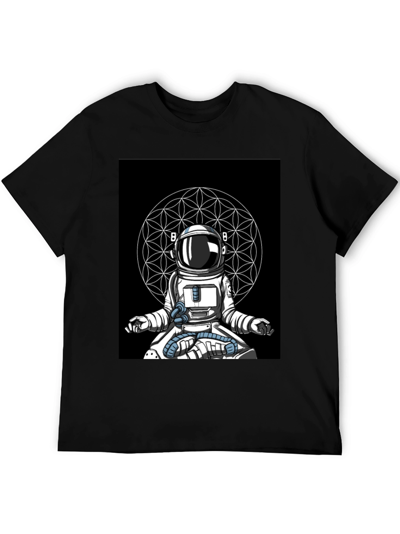 Meditating Astronaut T-Shirt - Black