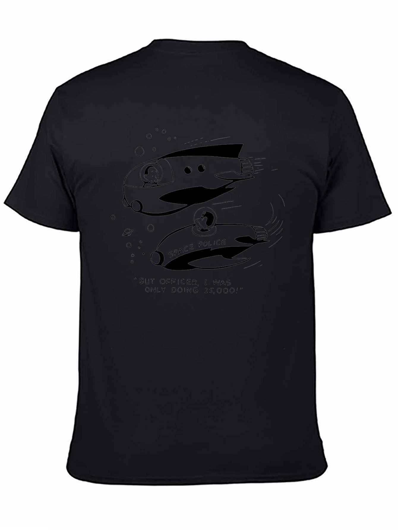 Space Police Cartoon Graphic Tee