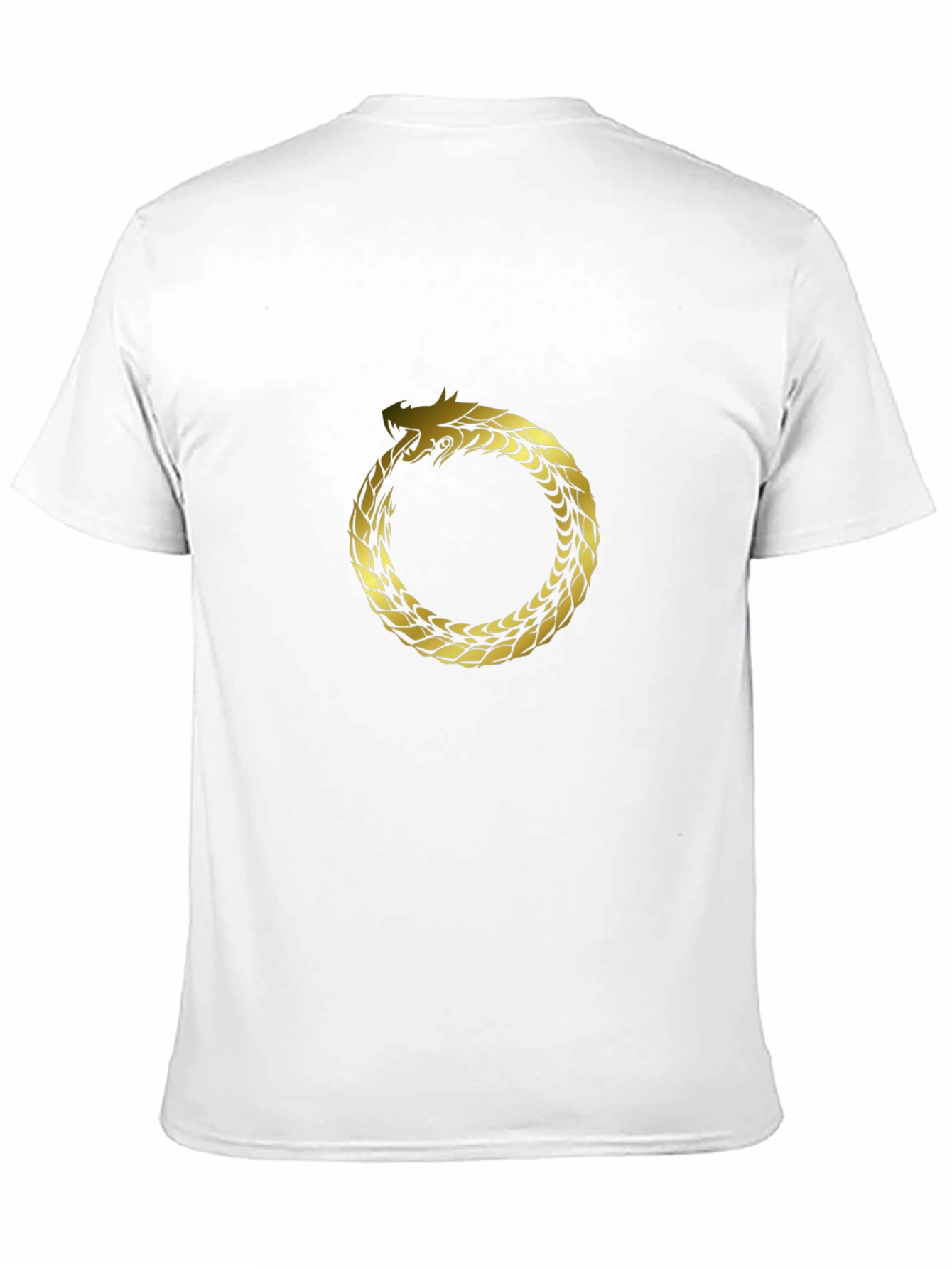 Ouroboros Dragon Tee - Gold Serpent Circle Design