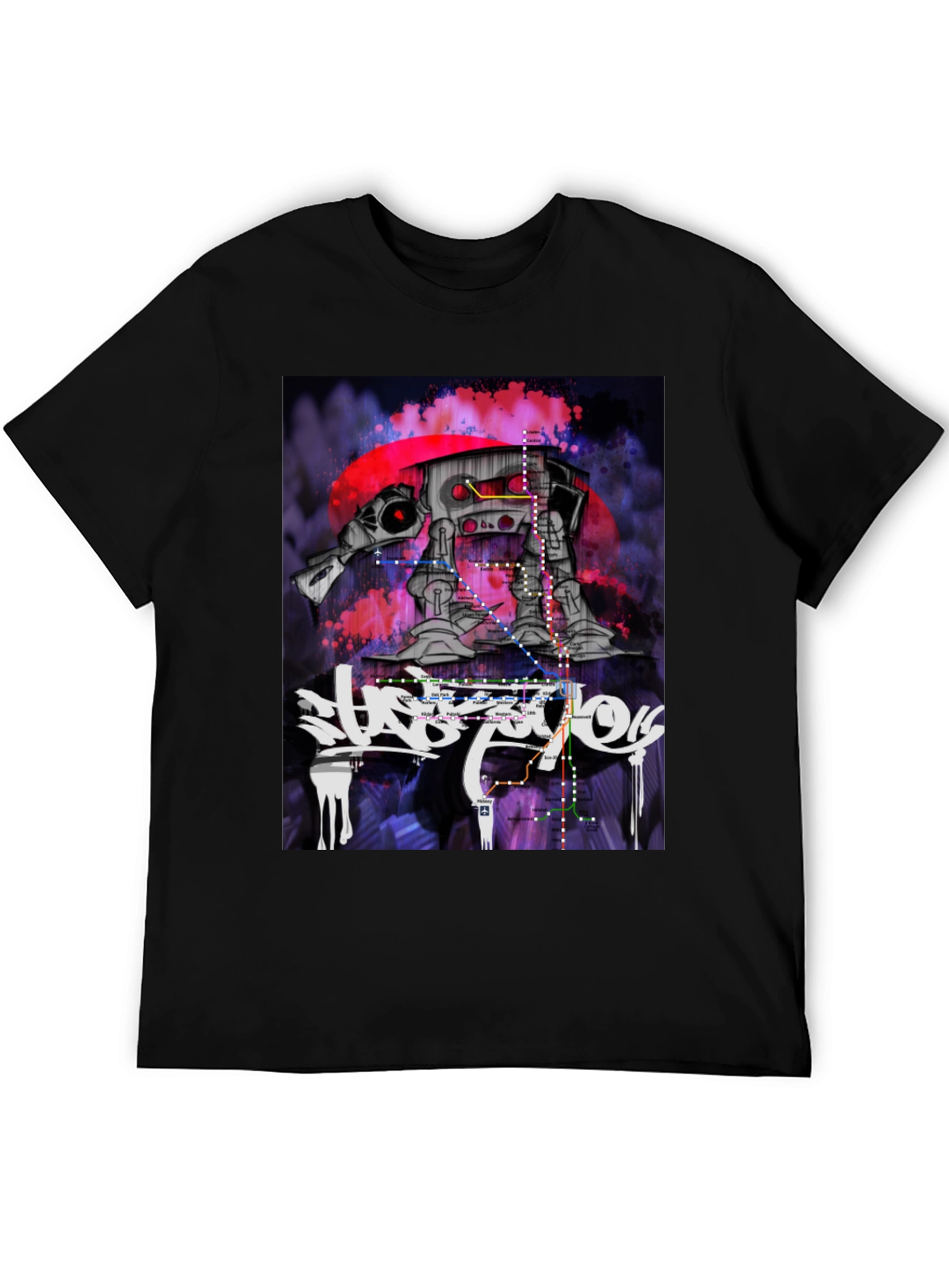 Urban AT-AT Walker T-Shirt - Subway Map Design
