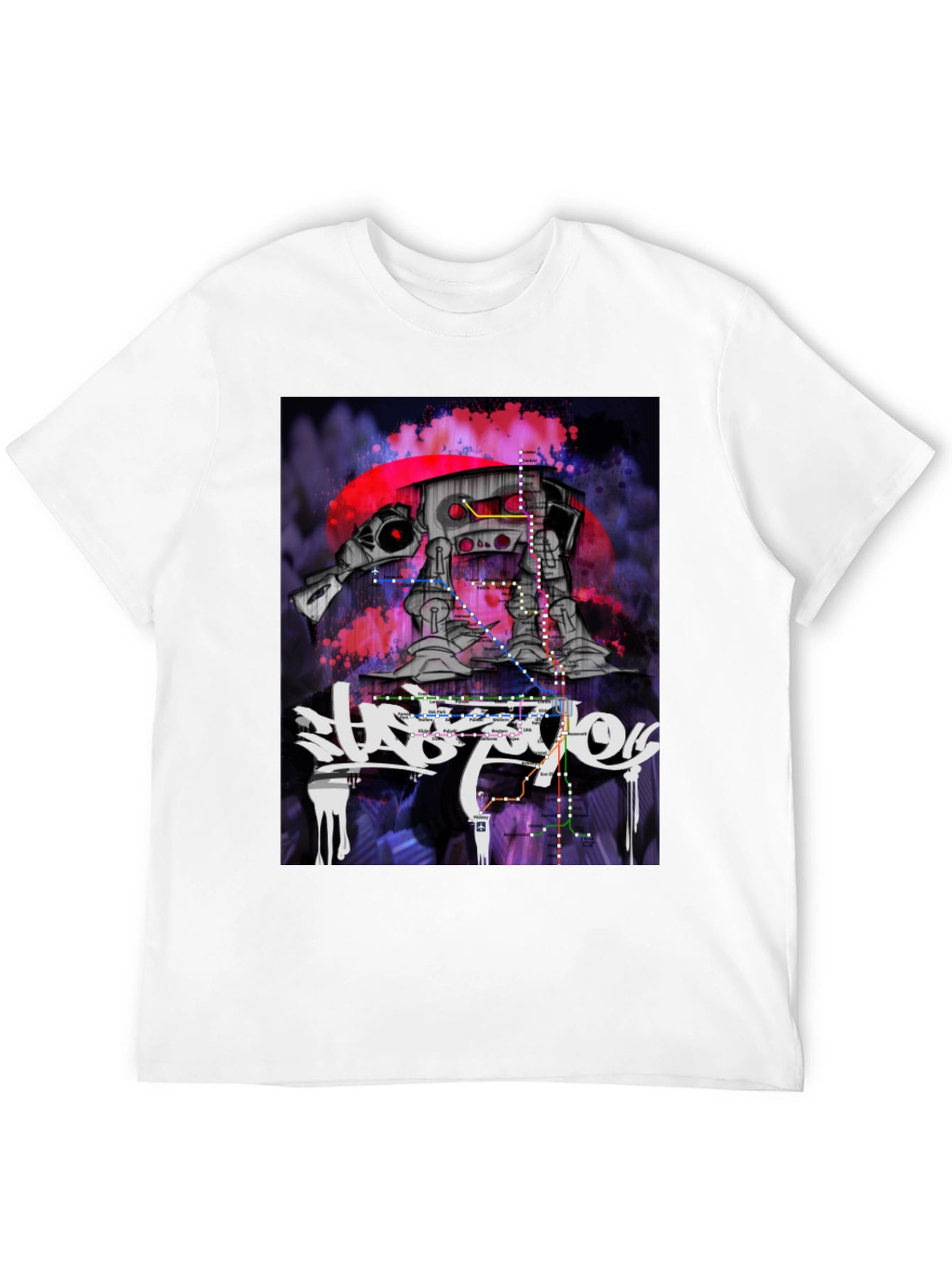 Urban AT-AT Walker T-Shirt - Subway Map Design