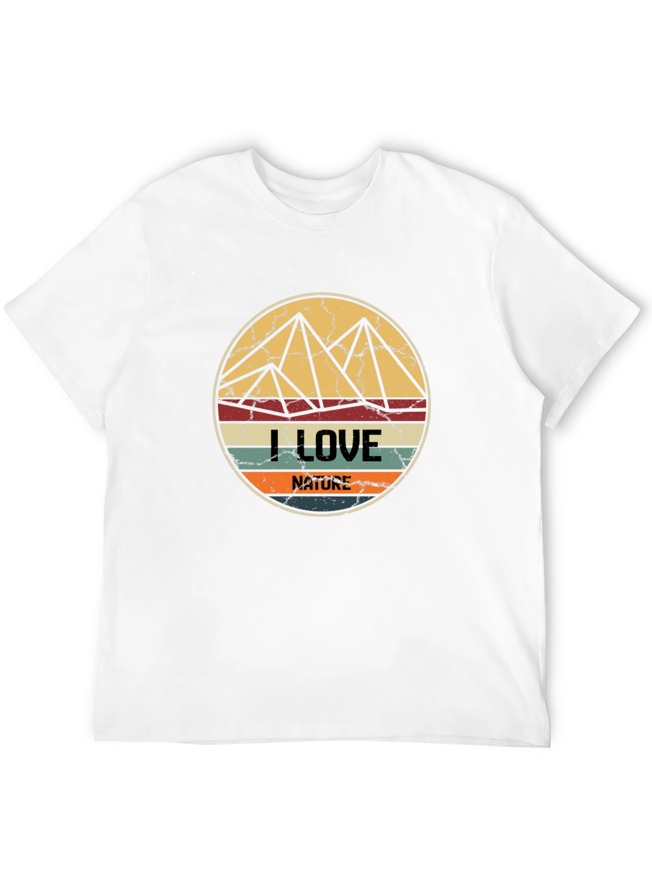 I Love Nature Tee - Retro Mountain Design