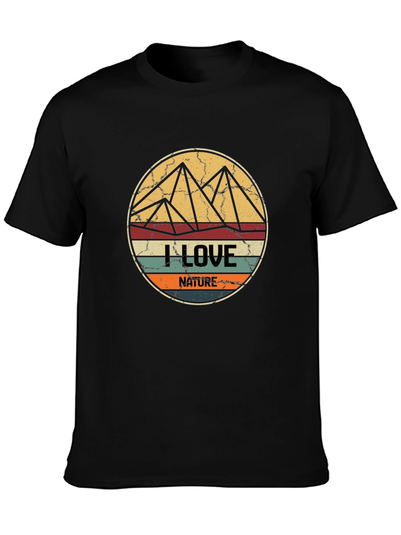 I Love Nature Tee - Retro Mountain Design
