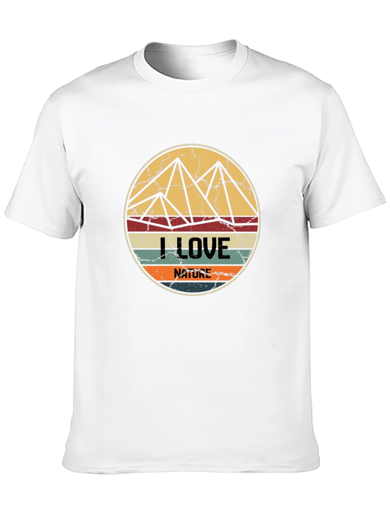 I Love Nature Tee - Retro Mountain Design