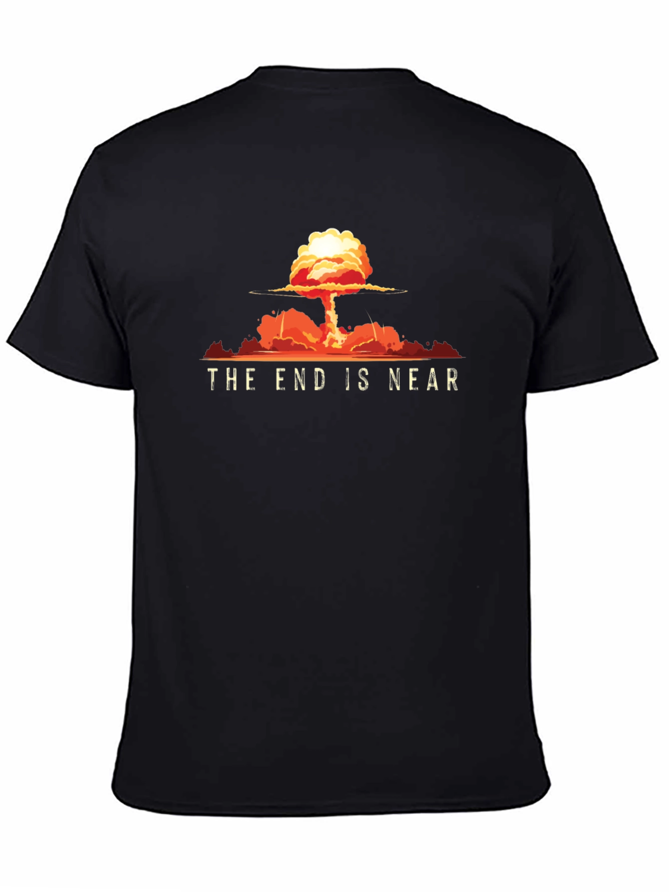 The End Is Near Graphic Print Black T-Shirt