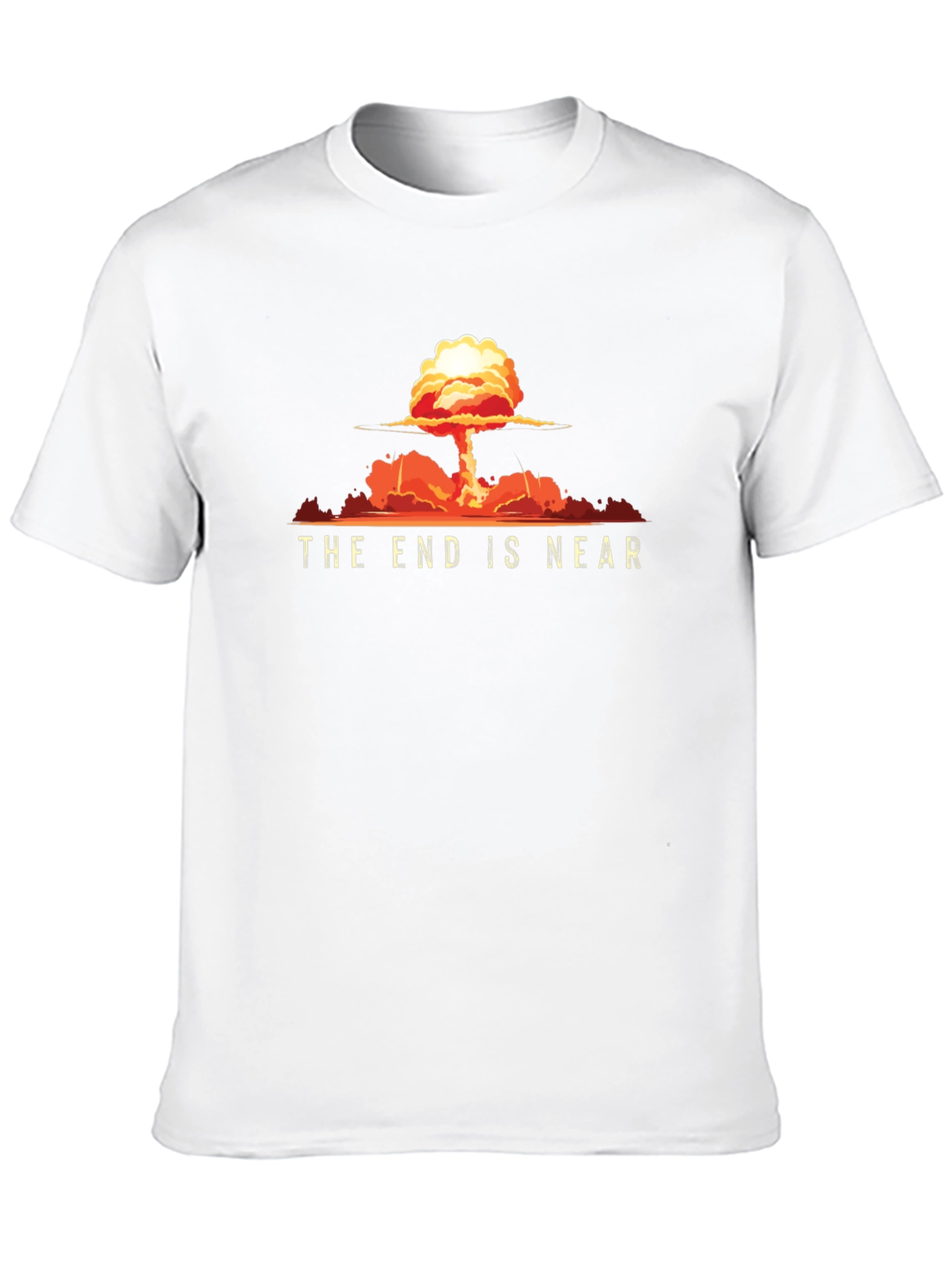 The End Is Near Graphic Print Black T-Shirt