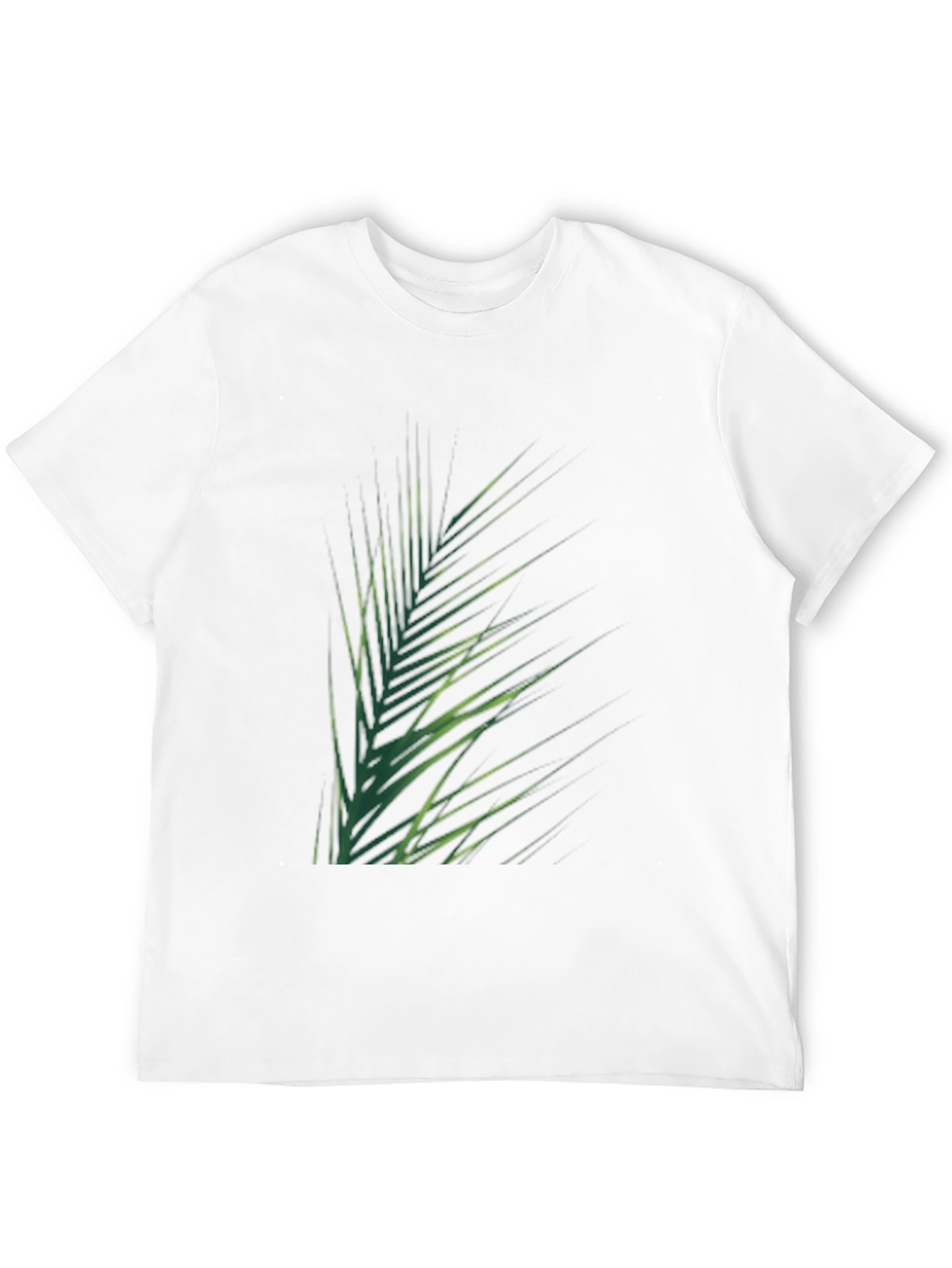 Tropical Green Palm Leaf Print Black T-Shirt