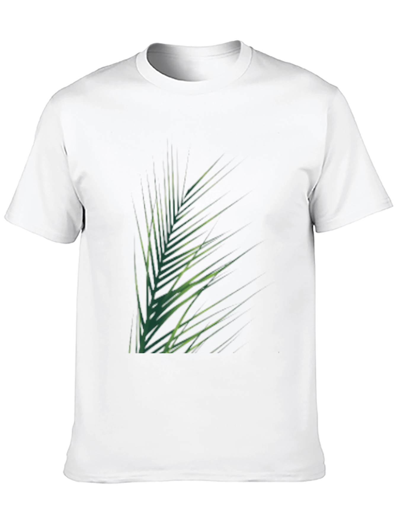Tropical Green Palm Leaf Print Black T-Shirt