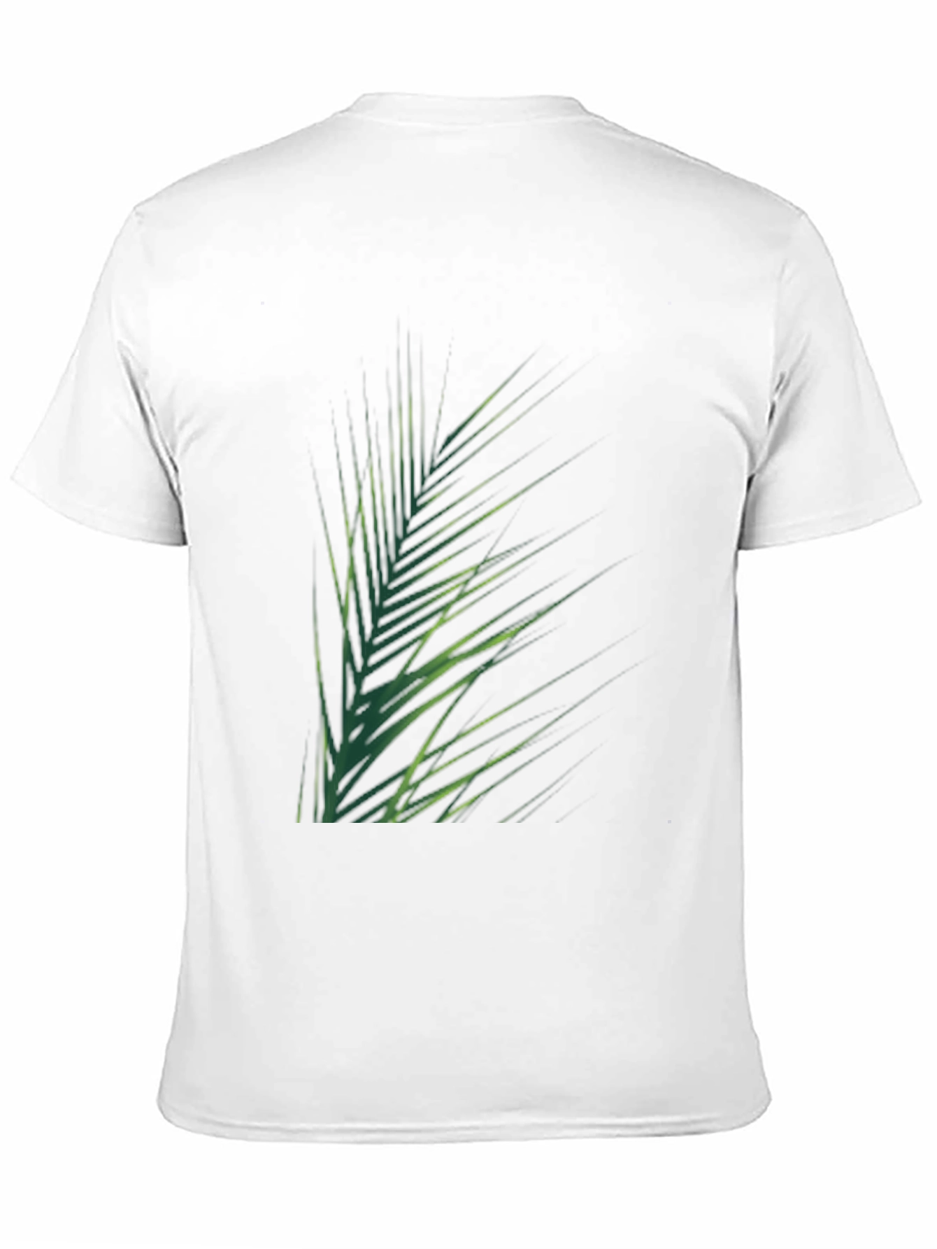 Tropical Green Palm Leaf Print Black T-Shirt