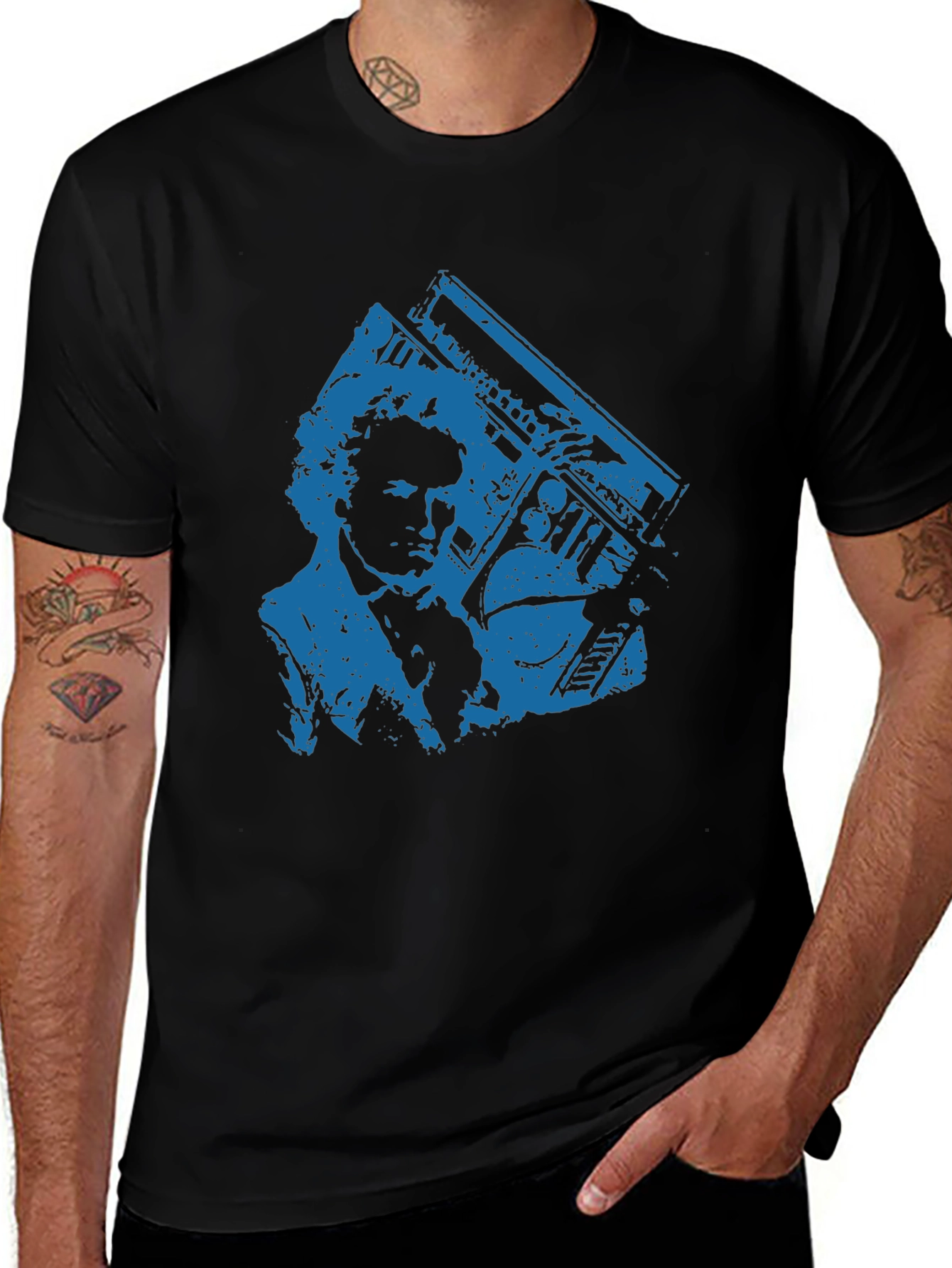 Retro Boombox Graphic Tee - Cool Casual Style