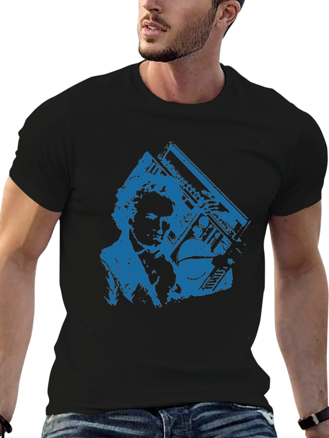Retro Boombox Graphic Tee - Cool Casual Style