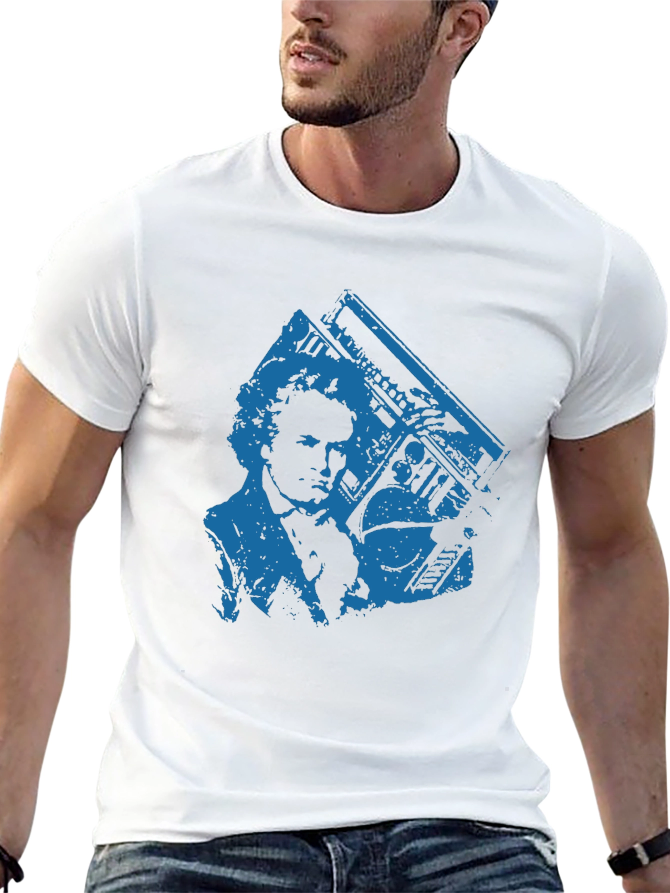 Retro Boombox Graphic Tee - Cool Casual Style