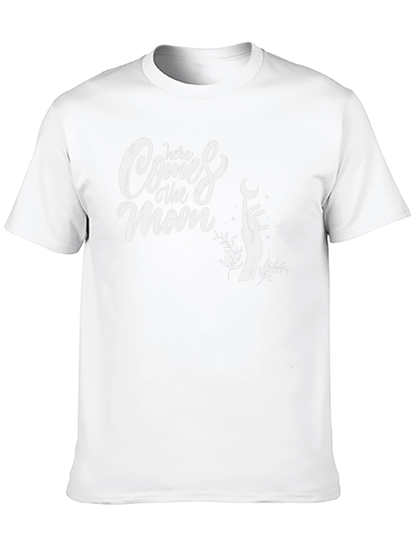 Here Comes the Moon Black Graphic T-Shirt