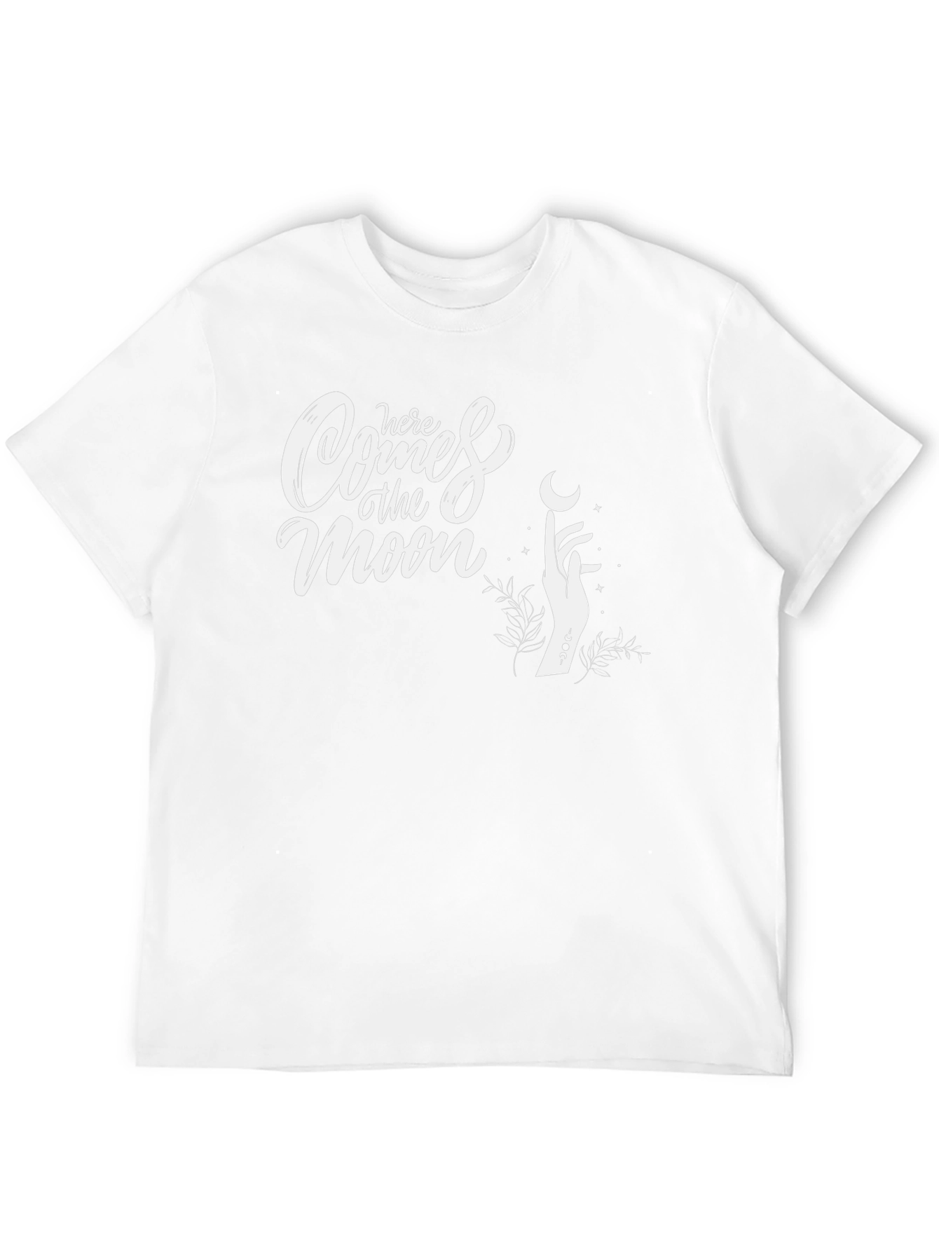 Here Comes the Moon Black Graphic T-Shirt