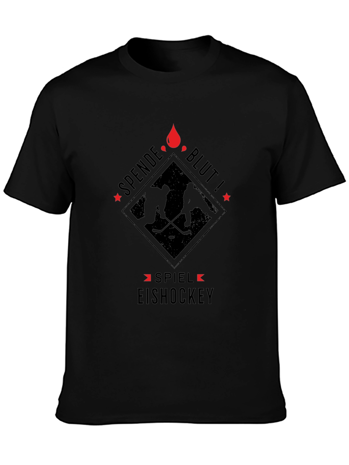 Donate Blood Play Ice Hockey Black T-Shirt