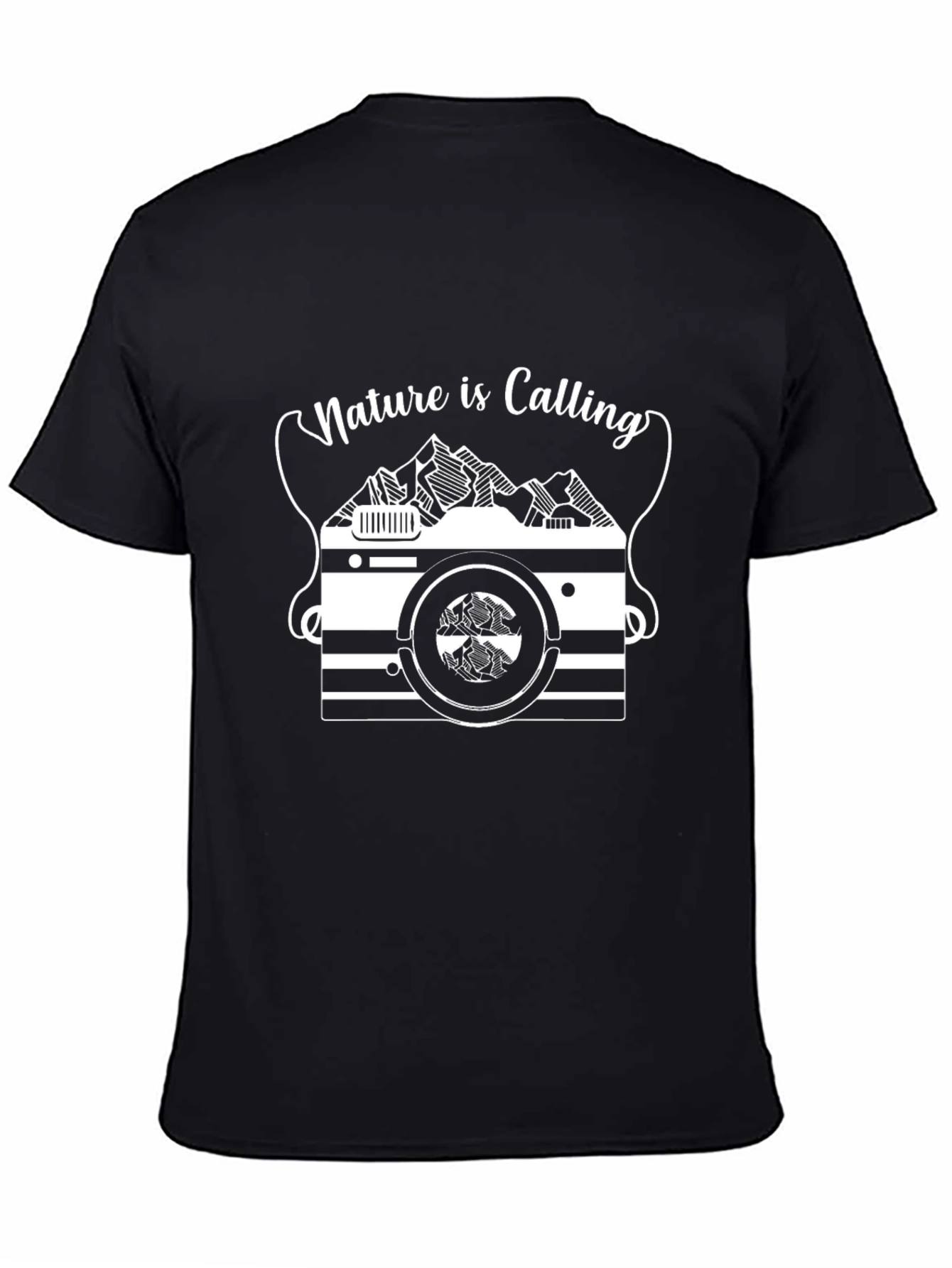 Nature is Calling Black Graphic Tee