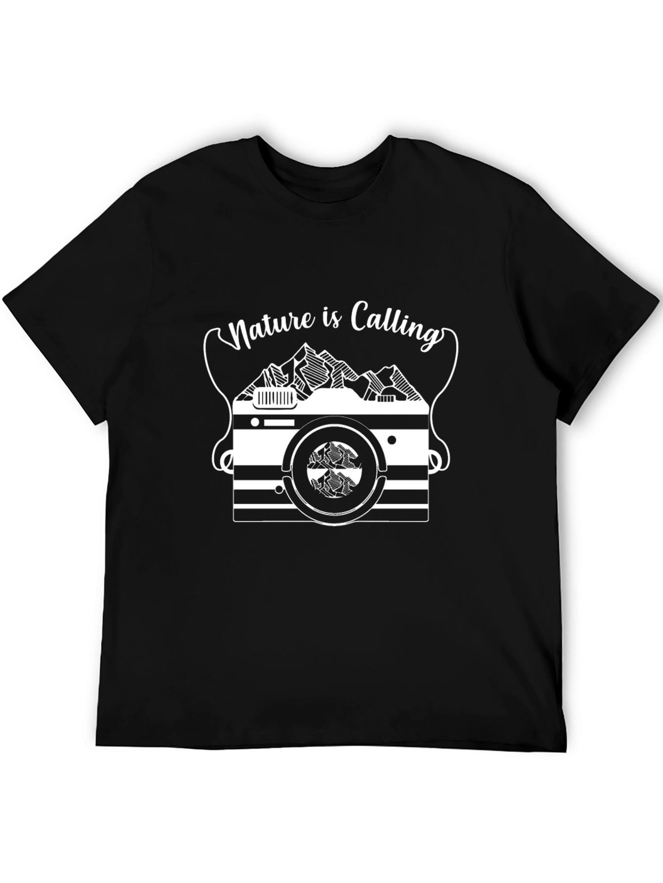 Nature is Calling Black Graphic Tee