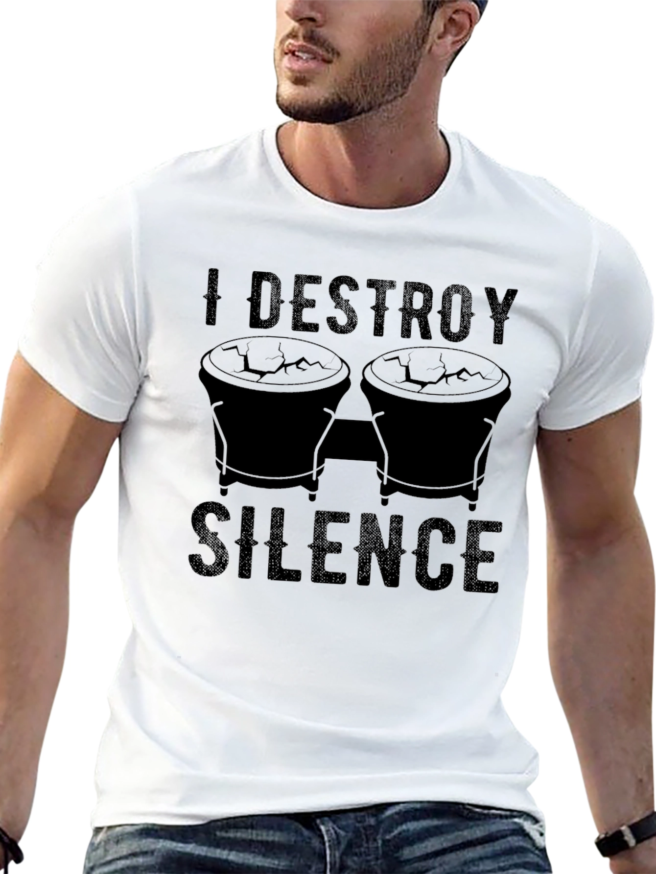 I Destroy Silence T-Shirt - Percussion Humor