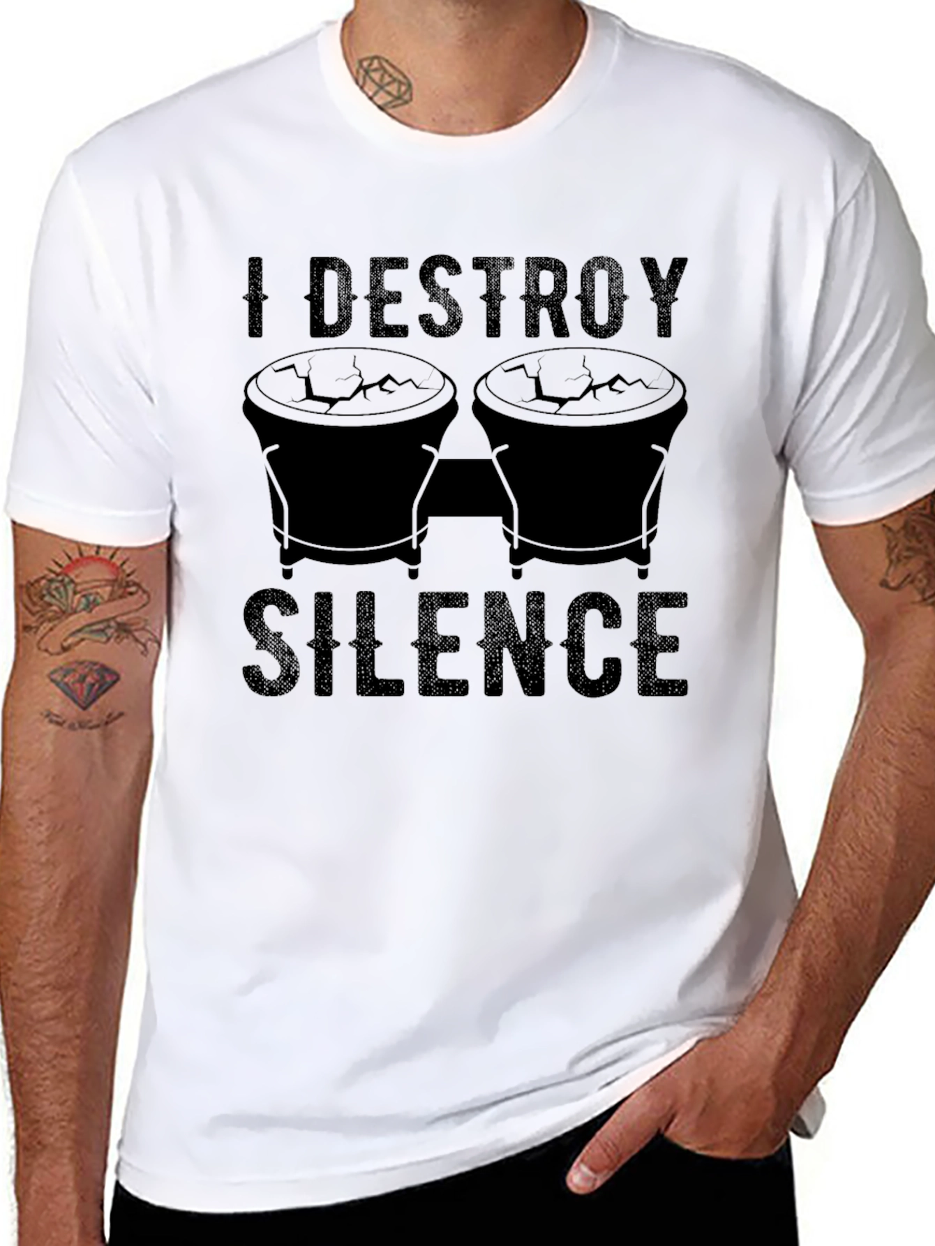 I Destroy Silence T-Shirt - Percussion Humor