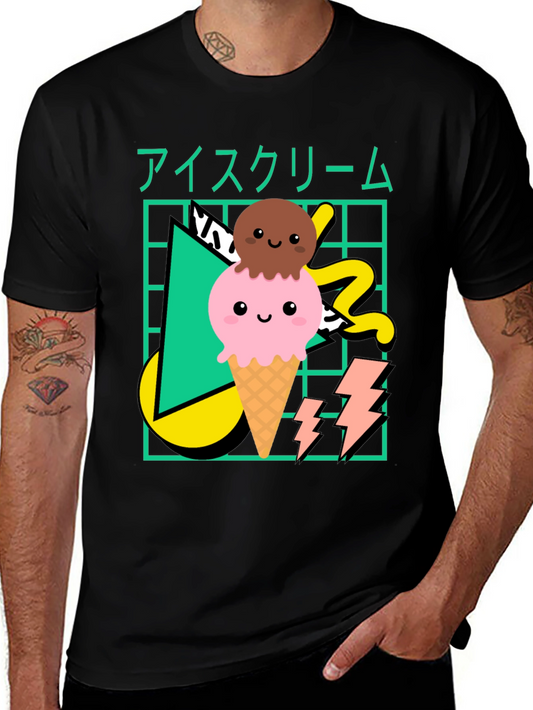 Kawaii Ice Cream Graphic T-Shirt