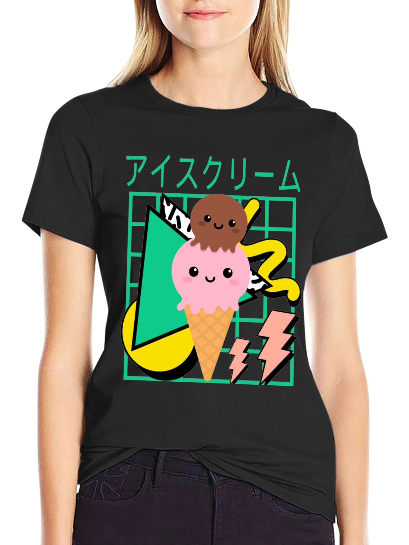 Kawaii Ice Cream Graphic T-Shirt