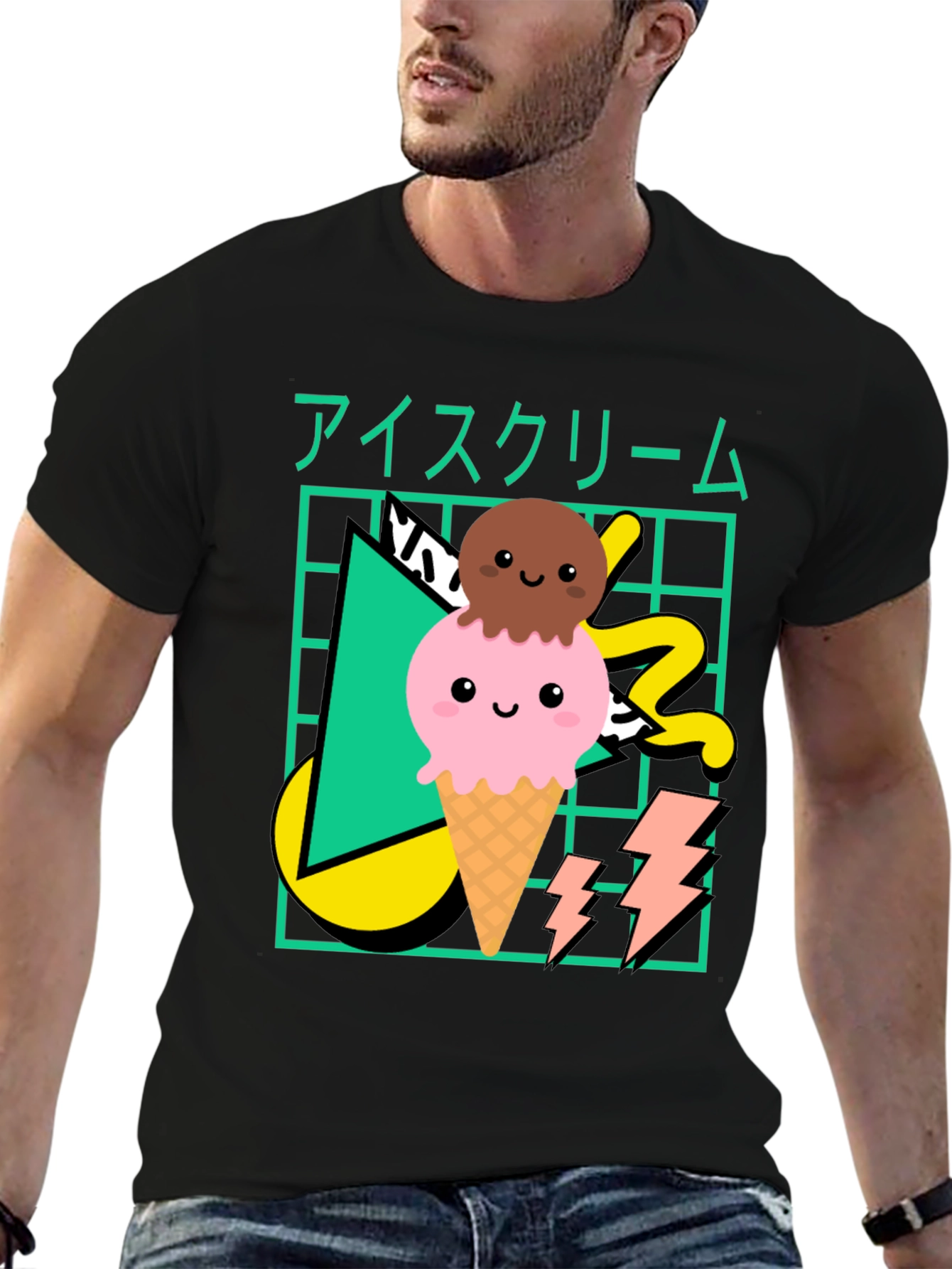 Kawaii Ice Cream Graphic T-Shirt
