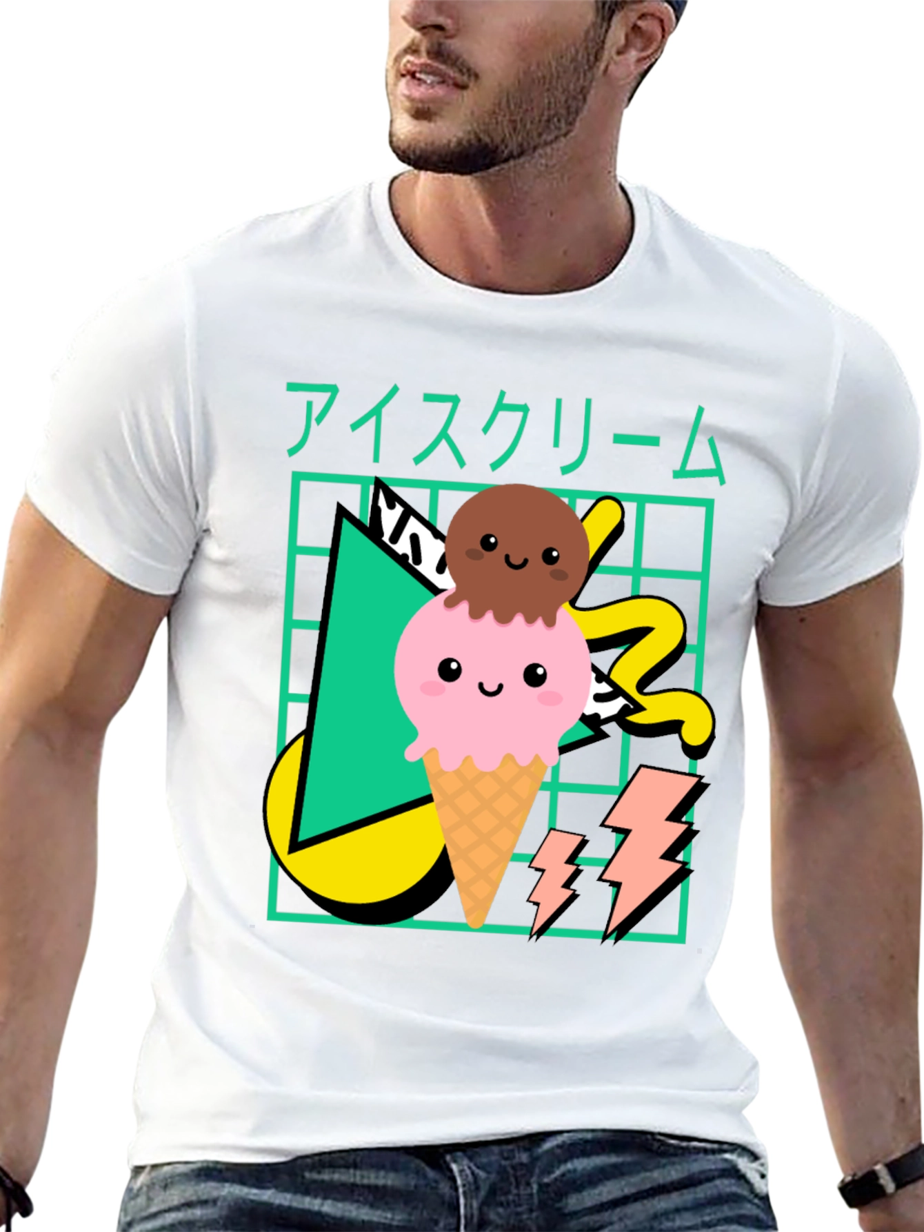 Kawaii Ice Cream Graphic T-Shirt