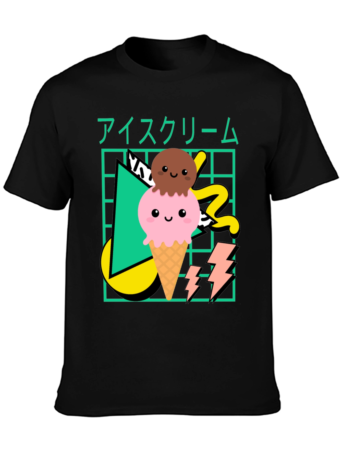 Kawaii Ice Cream Graphic T-Shirt