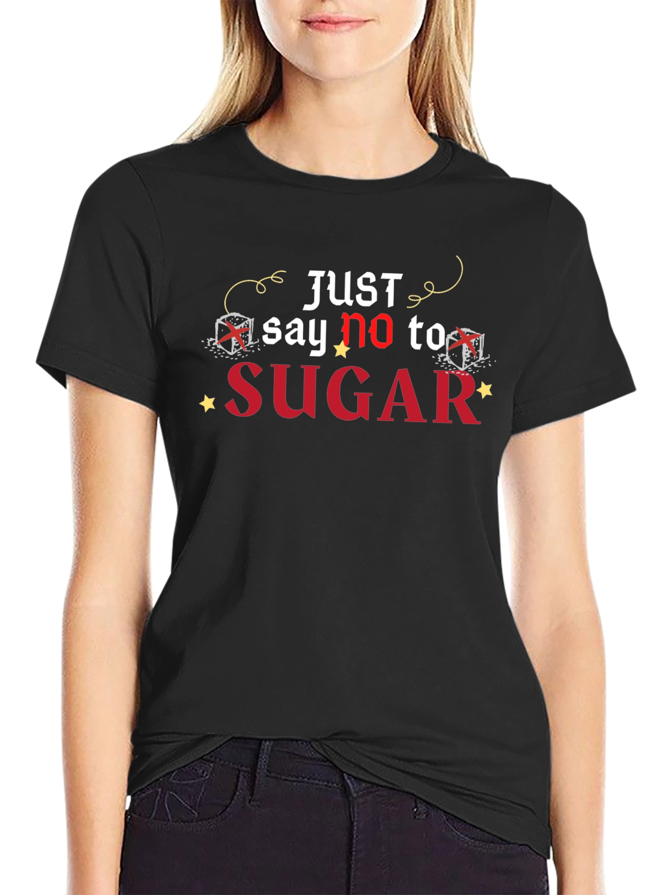 Just Say No To Sugar Black T-Shirt