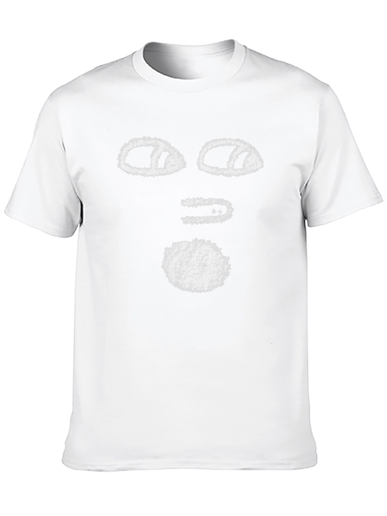 Abstract Face Graphic Tee - Black Cotton T-Shirt