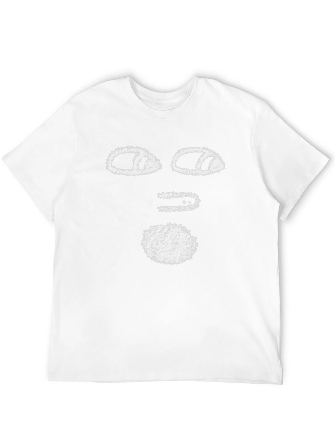 Abstract Face Graphic Tee - Black Cotton T-Shirt