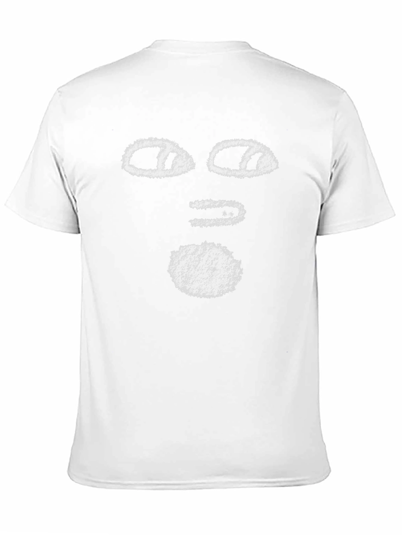 Abstract Face Graphic Tee - Black Cotton T-Shirt
