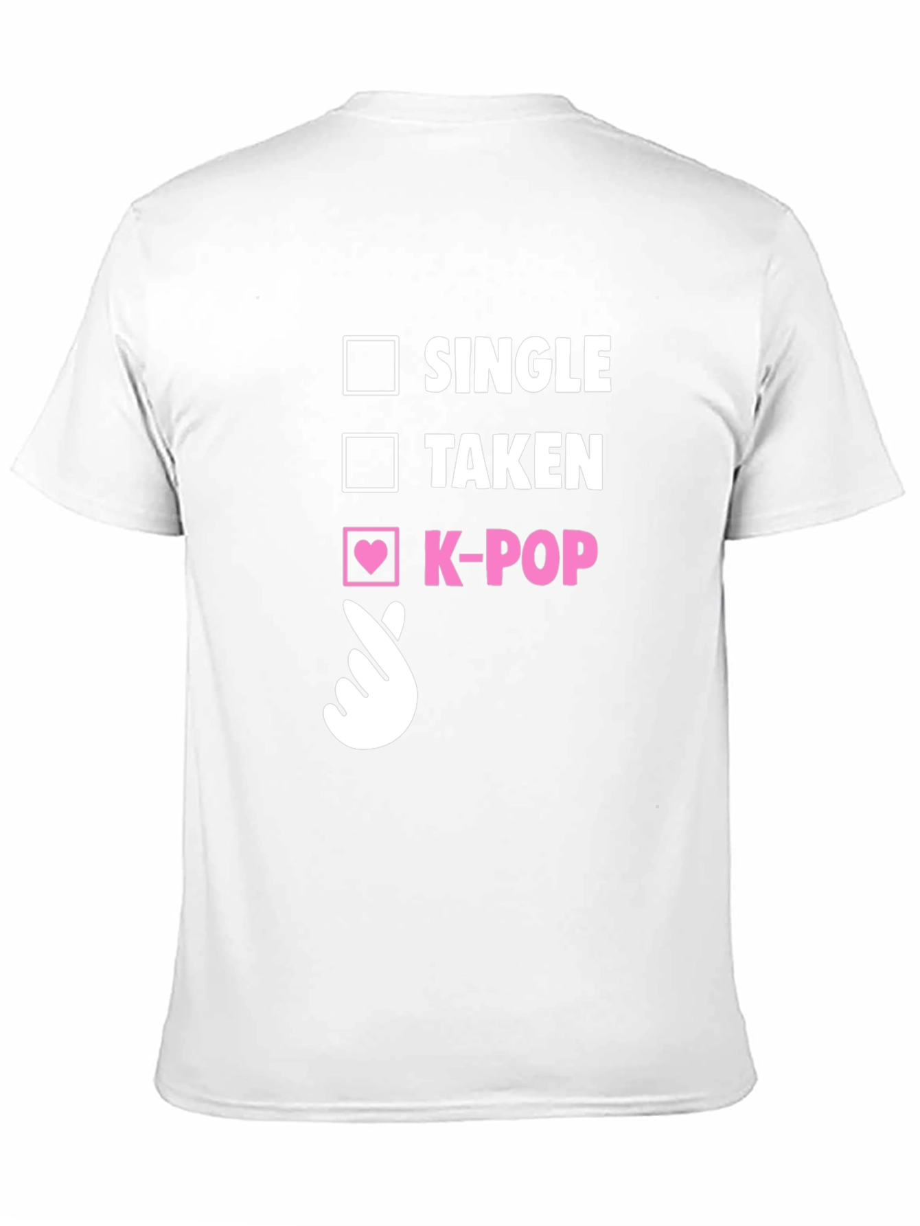 K-Pop Heart Checkmark T-Shirt - Single Taken K-Pop Tee